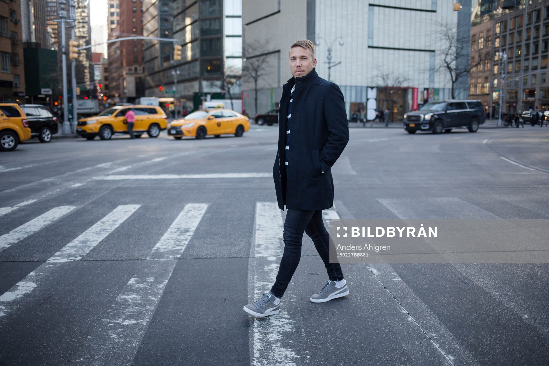 New York City FCs nyförvärv Anton Tinnerholm poserar för ett porträtt under en fotografering den 27 februari 2018 i New York.