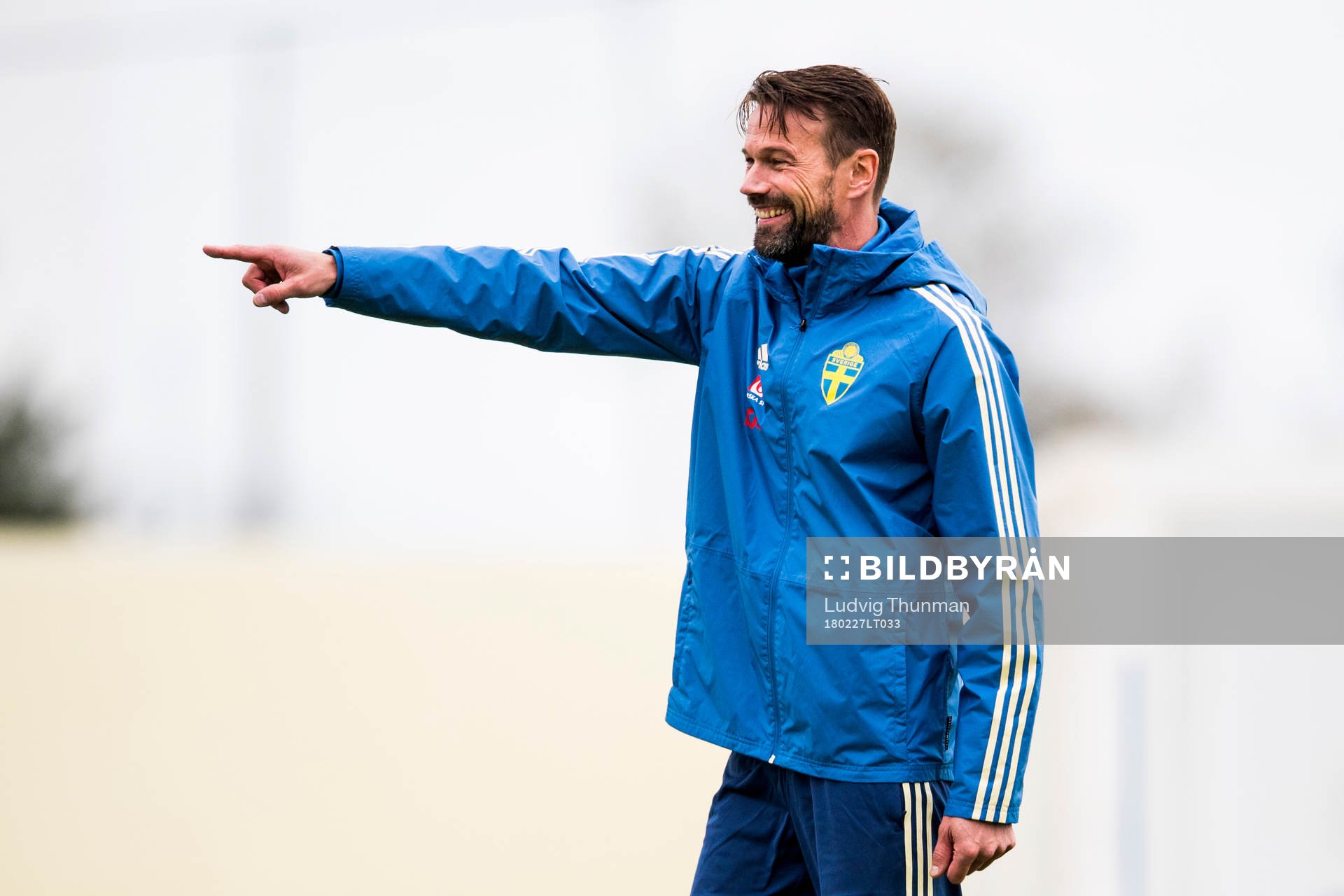 Koordinator Magnus Andersson under en träning med Sveriges damlandslag i fotboll inför Algarve Cup 2018 den 27 februari 2018 i Albufeira.