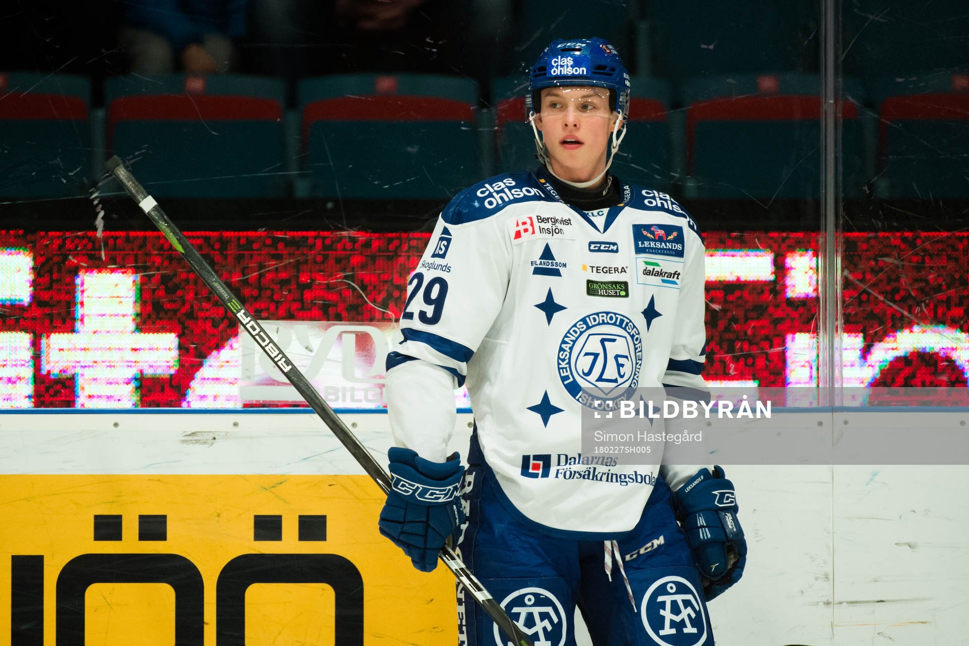 Leksands Wilde Bröms före ishockeymatchen i