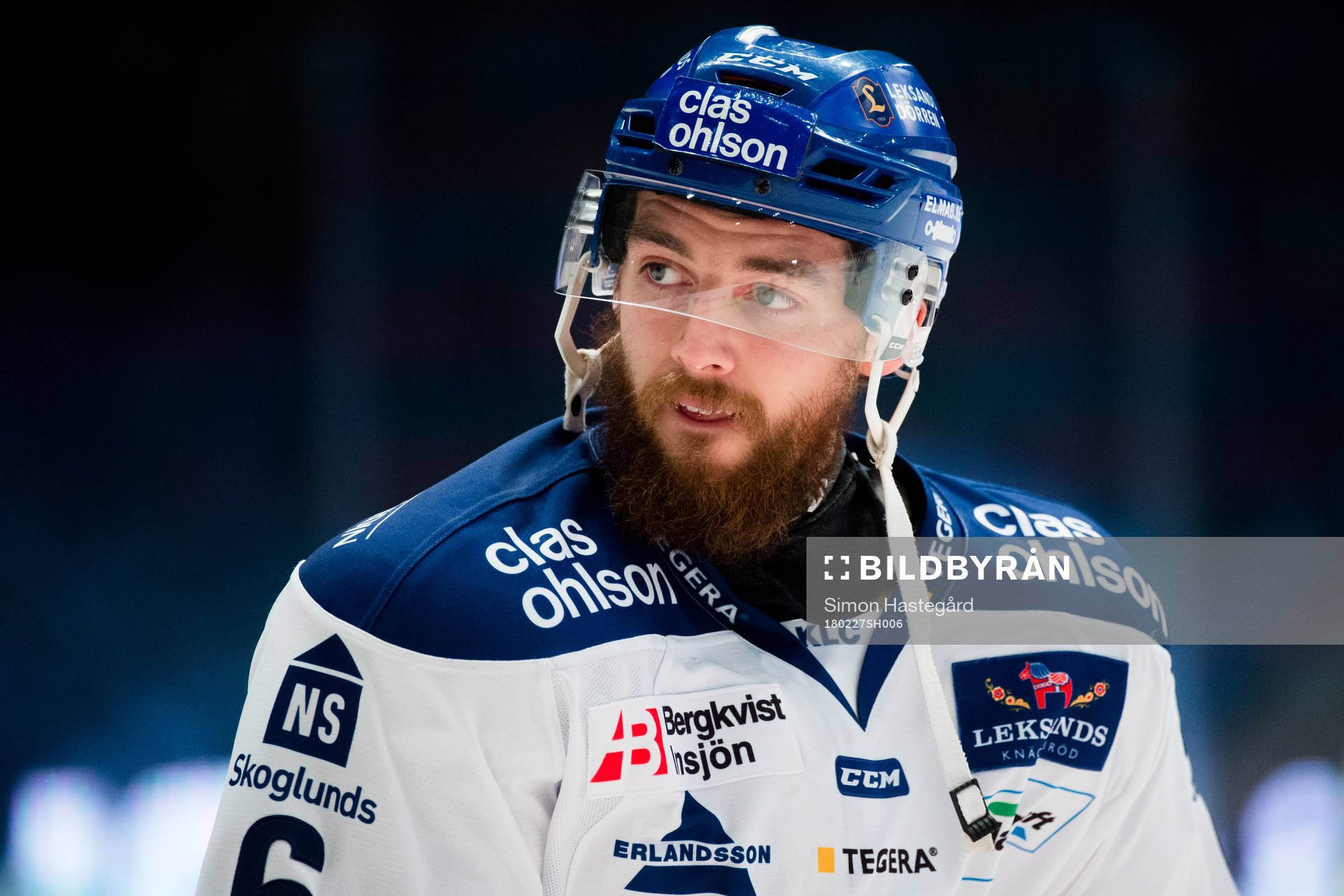 Leksands Austin Madaisky före ishockeymatchen i