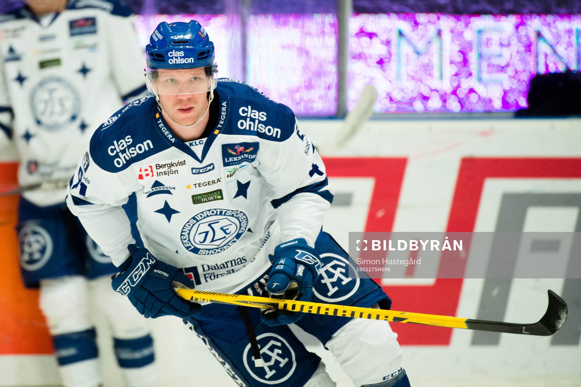 Leksands Marcel Müller före ishockeymatchen i