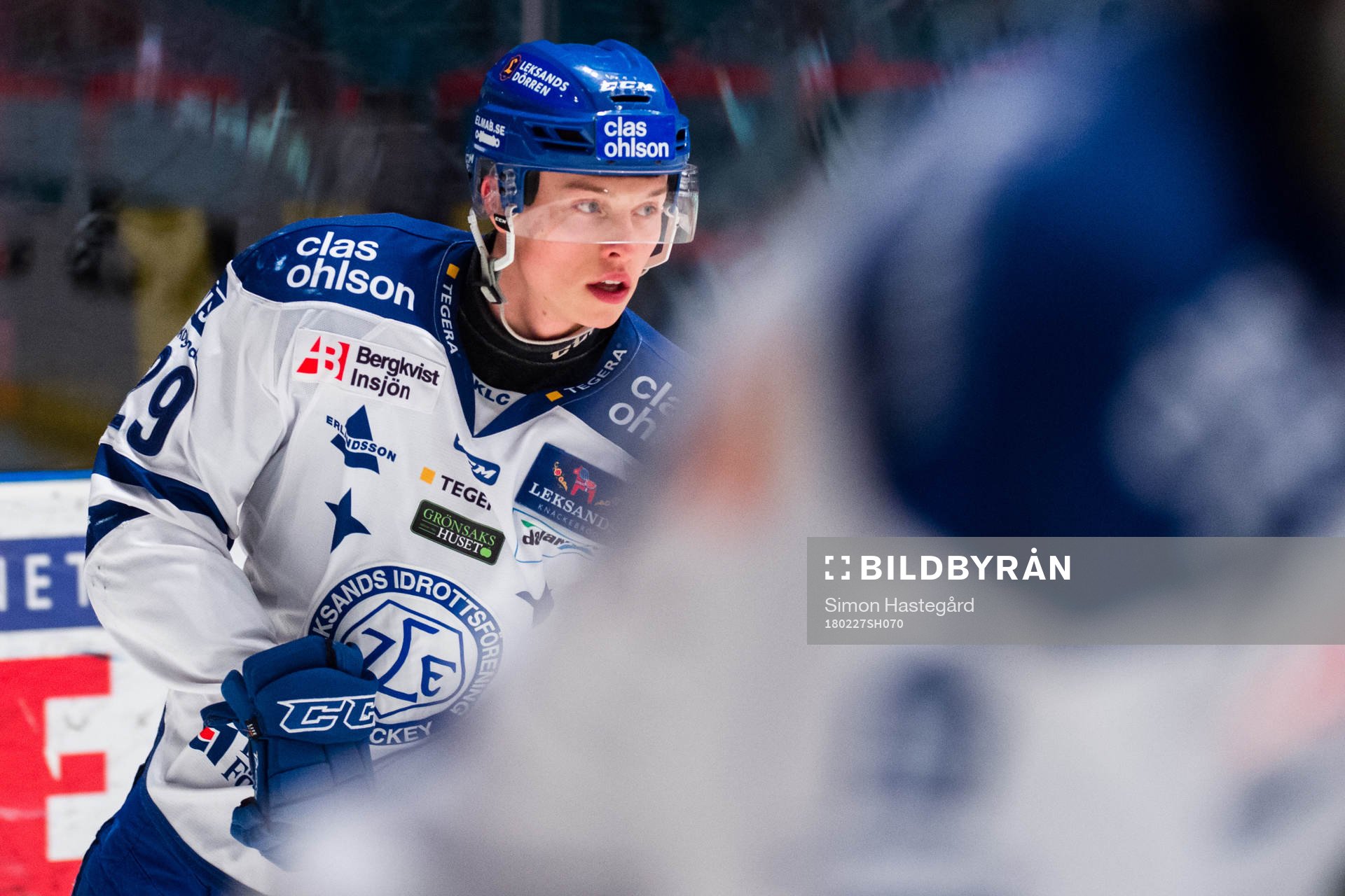 Leksands Wilde Bröms före ishockeymatchen i