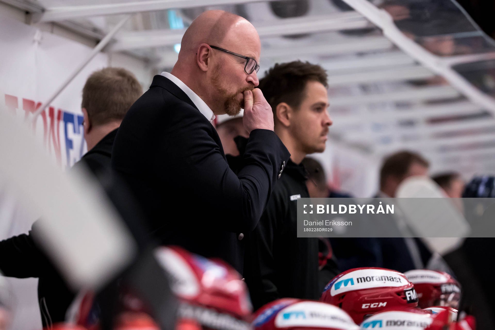 Moras tränare Johan Rosen  i ishockeymatchen i SHL mellan