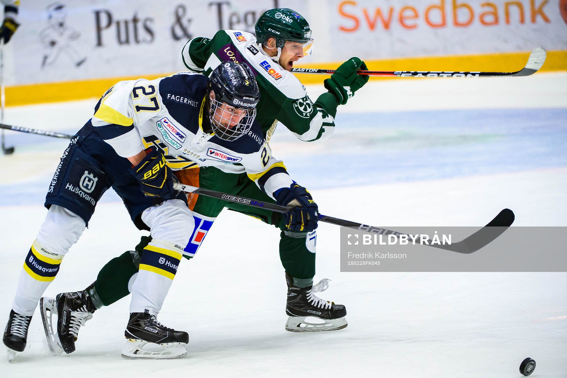 s David Gustafsson och Färjestads Libor Hudacek
