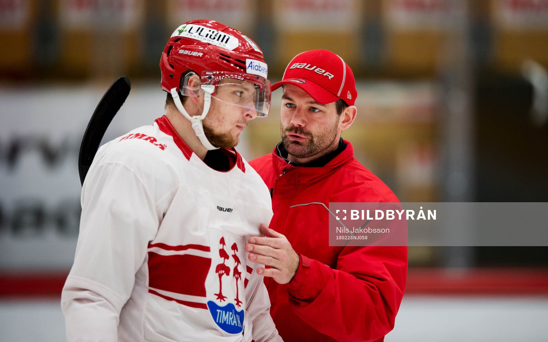 Timrås Tobias Liljendahl och målvaktstränare Peter Hirsch
