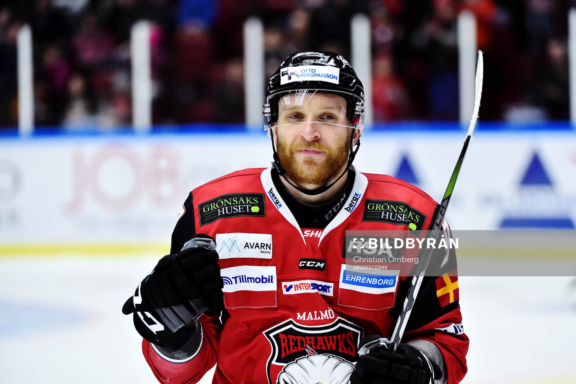 Malmö Redhawks Erik Andersson jublar
