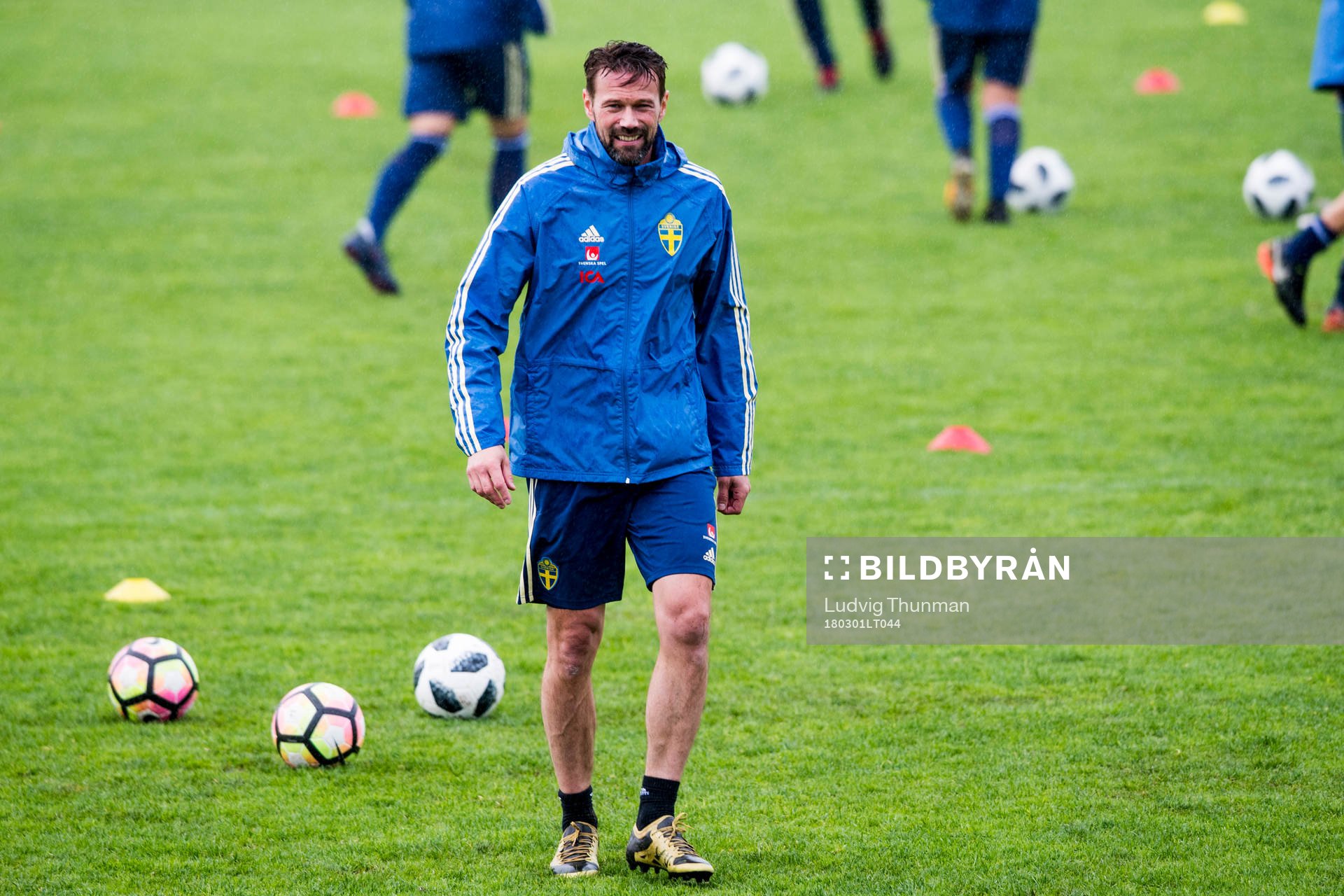 Koordinator Magnus Andersson under en träning med Sveriges damlandslag i fotboll under Algarve Cup 2018 den 1 mars 2018 i Albufeira.