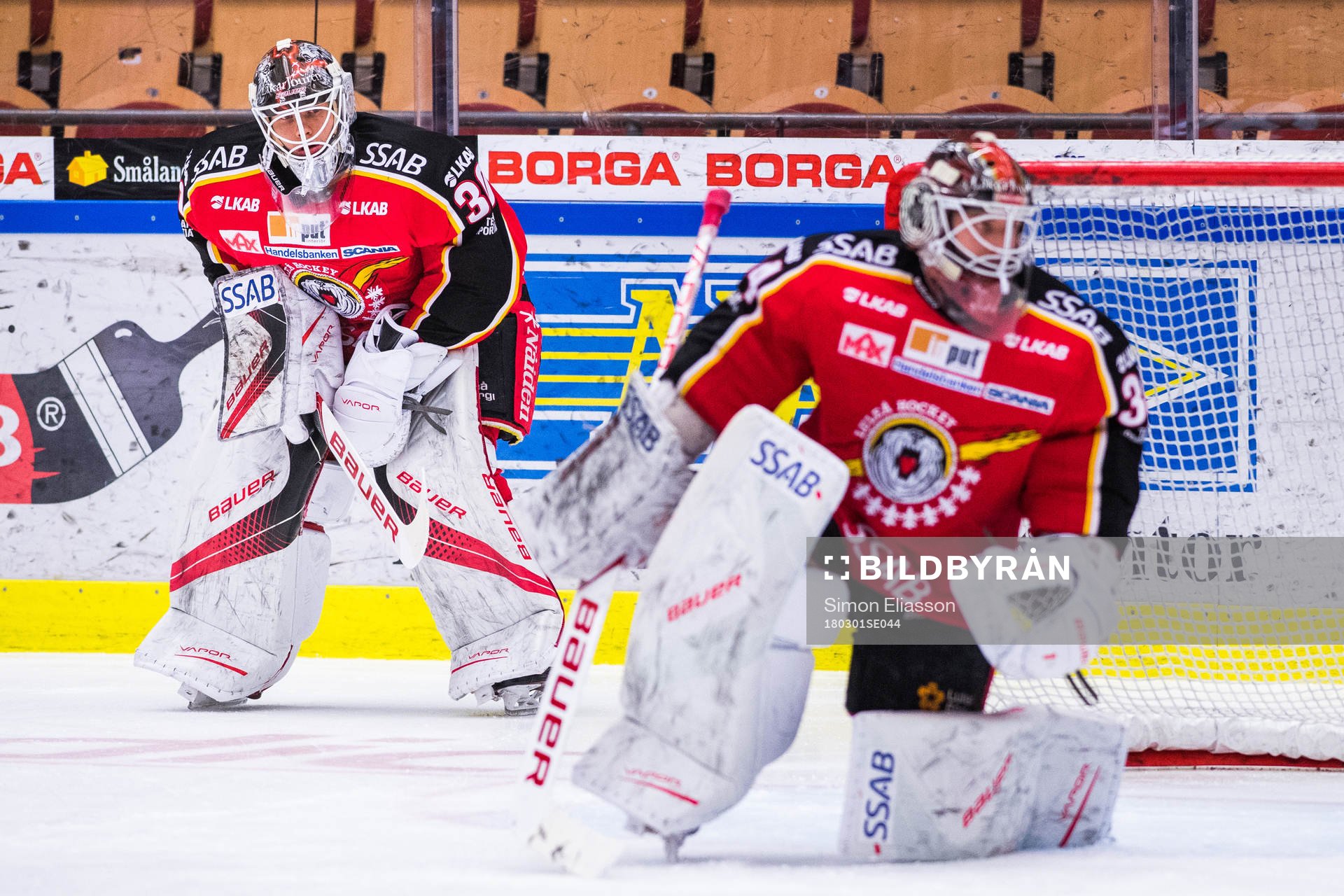 Luleås målvakt Filip Gustavsson och målvakt Joel