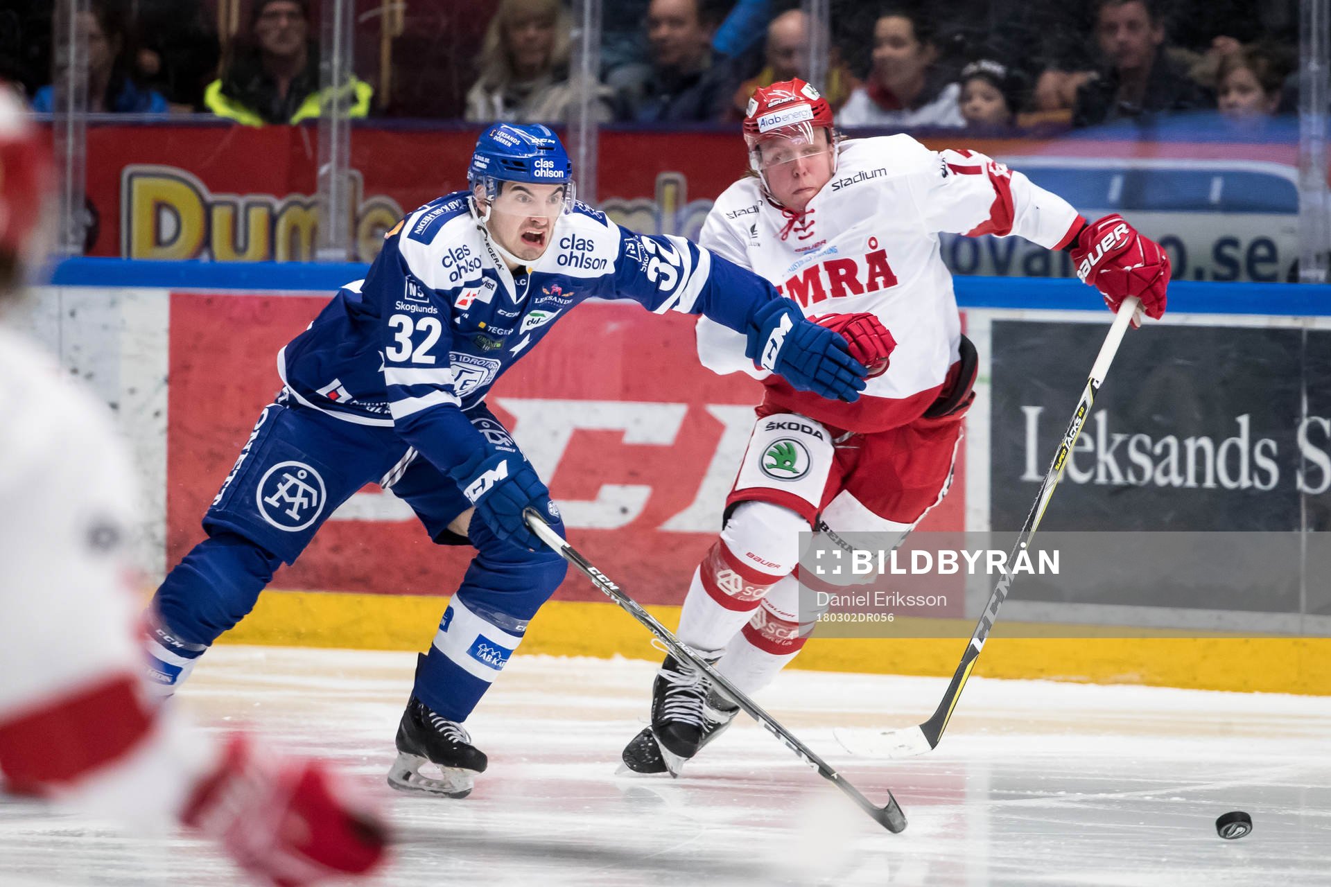 Leksands Patrick McNally och Timrås Fabian Zetterlund i