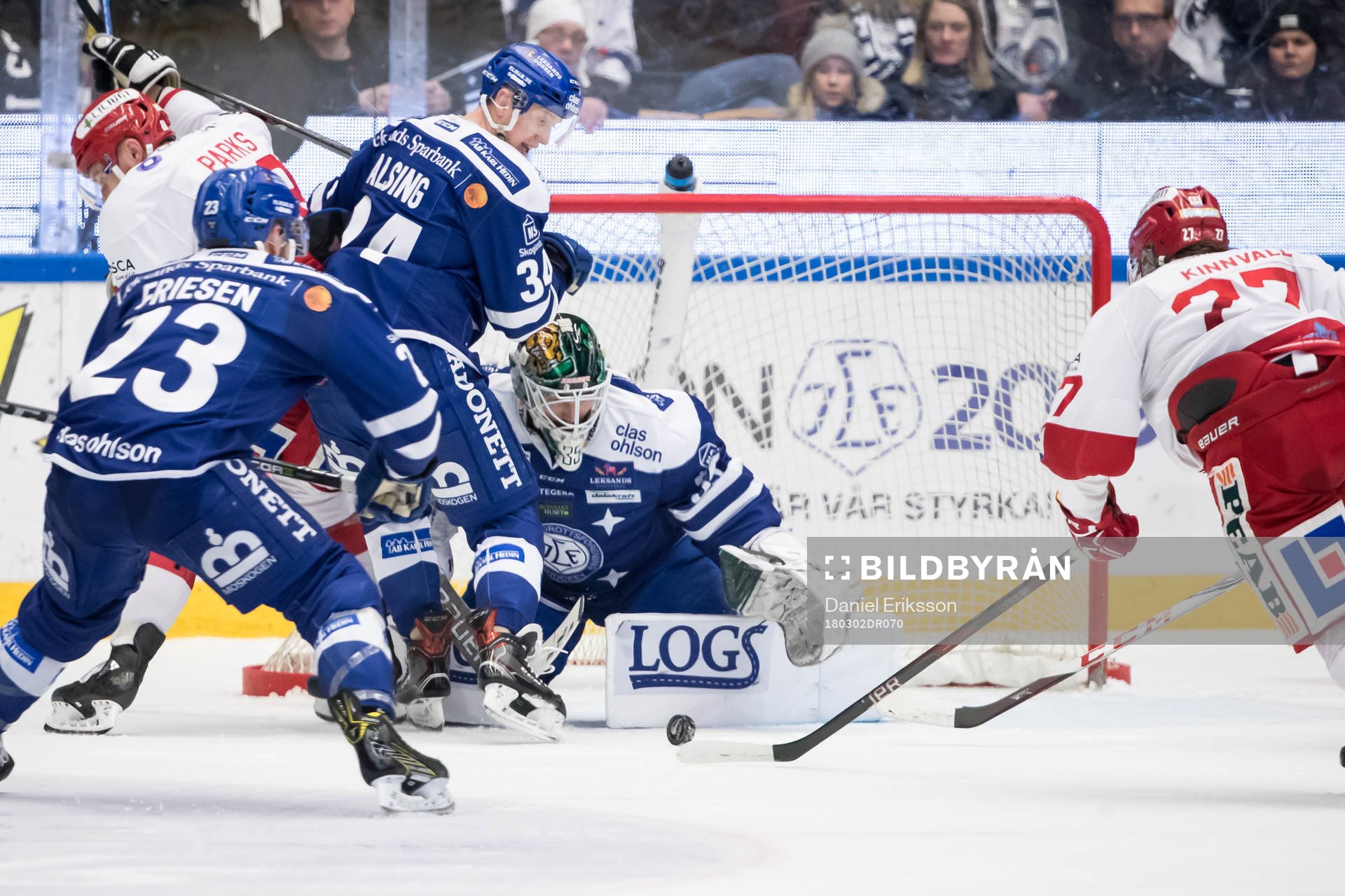 chans för Timrås Johannes Kinnvall framför Leksands