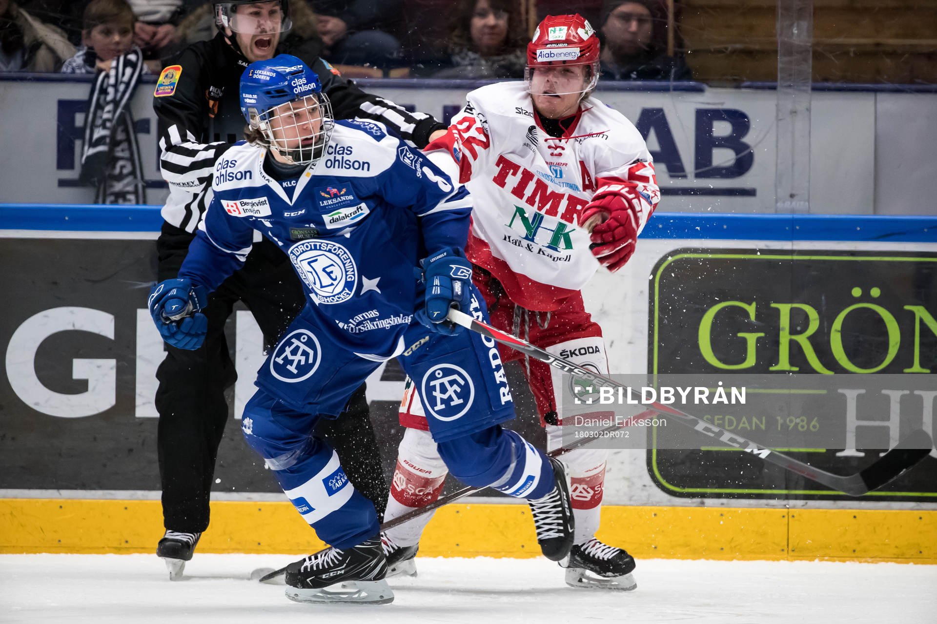 Leksands Filip Johansson och Timrås Emil Berglund  i