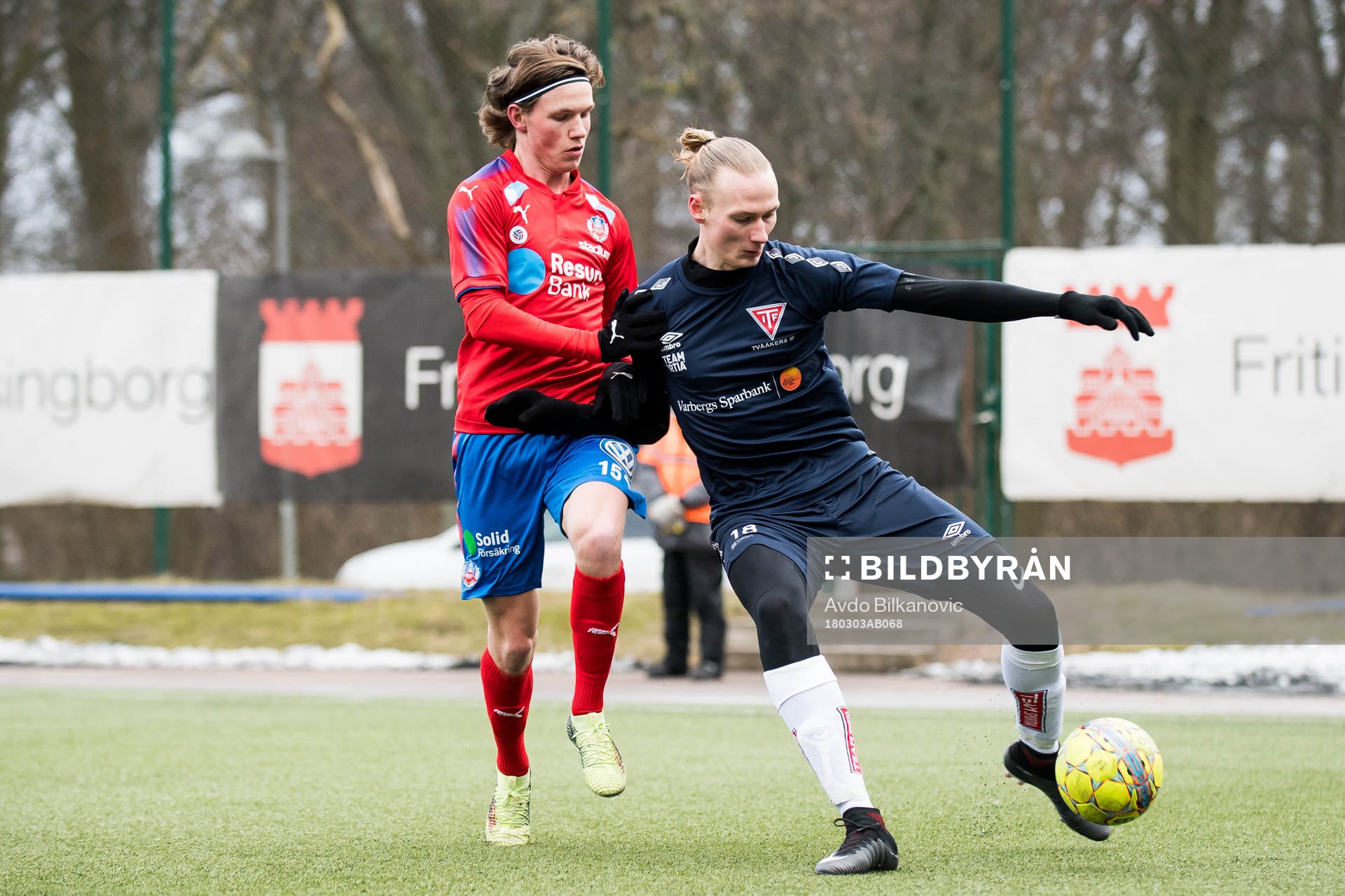 Helsingborgs Max Svensson och Tvååkers Alexander Johansson