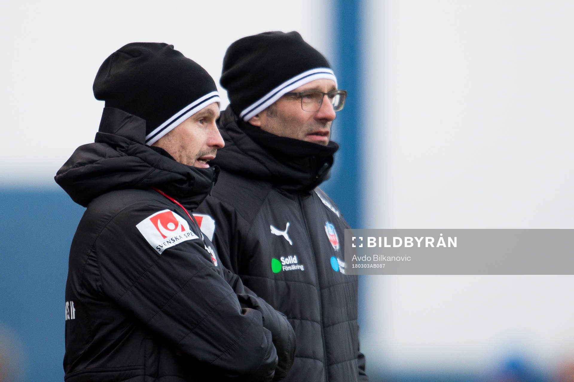 Helsingborgs tränare Per-Ola Ljung och assisterande