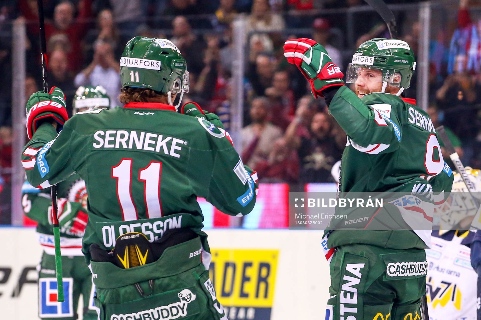 Frölundas Victor Olofsson och Jan Mursak jublar