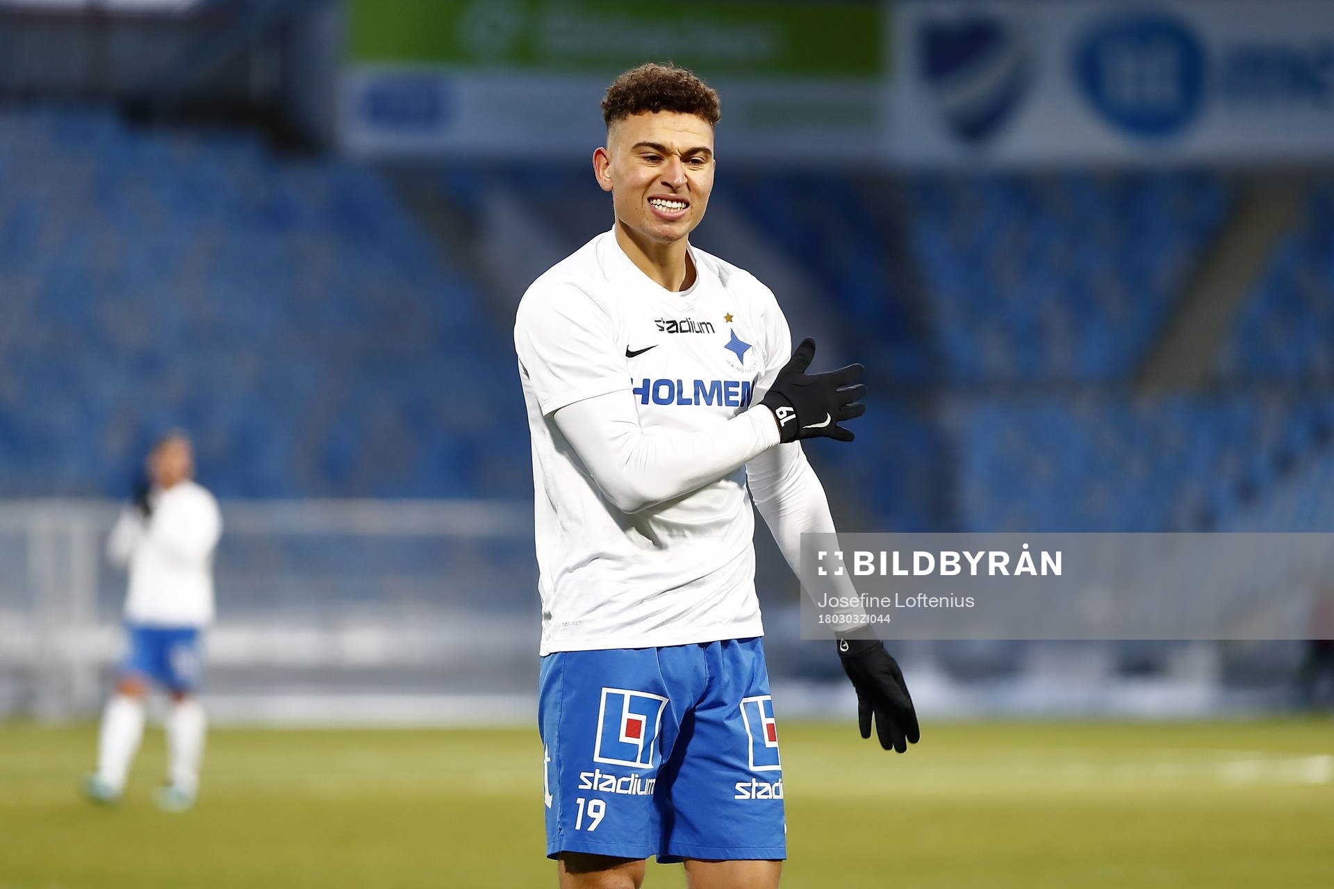 Norrköpings Jordan Larsson reagerar