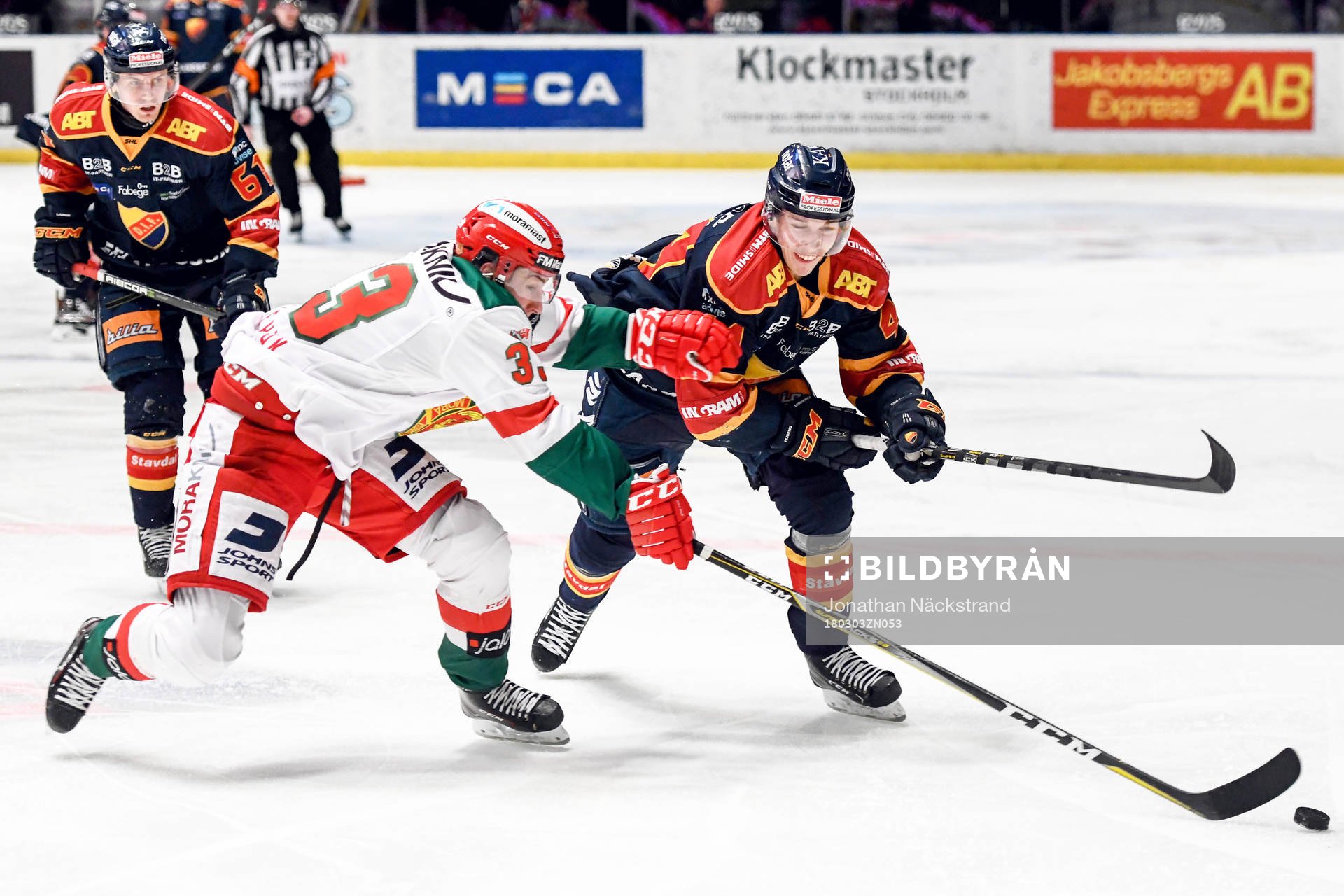 Moras Joakim Lilliehöök och Djurgårdens Lukas Vejdemo