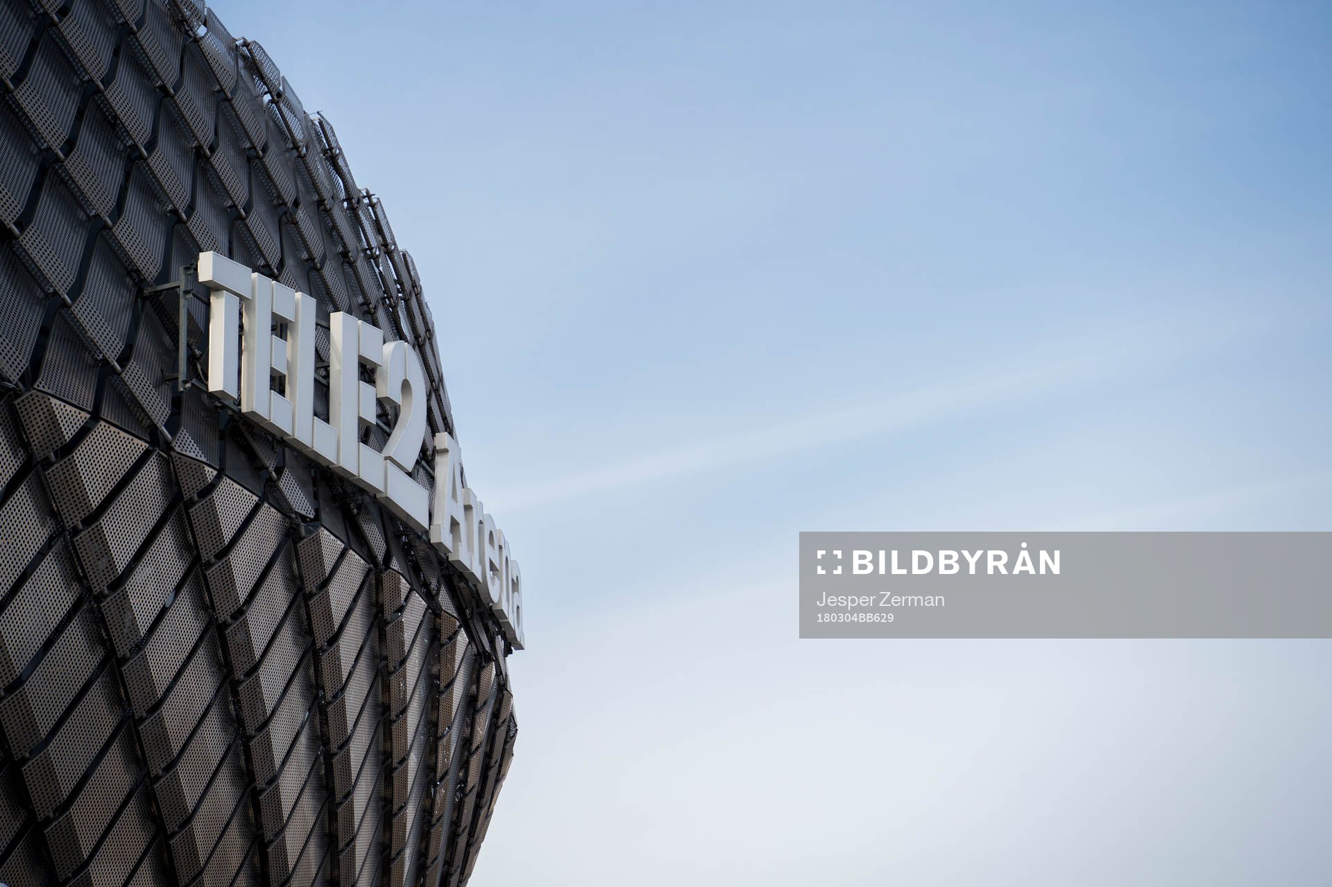 Exteriör vy av Tele2 Arena