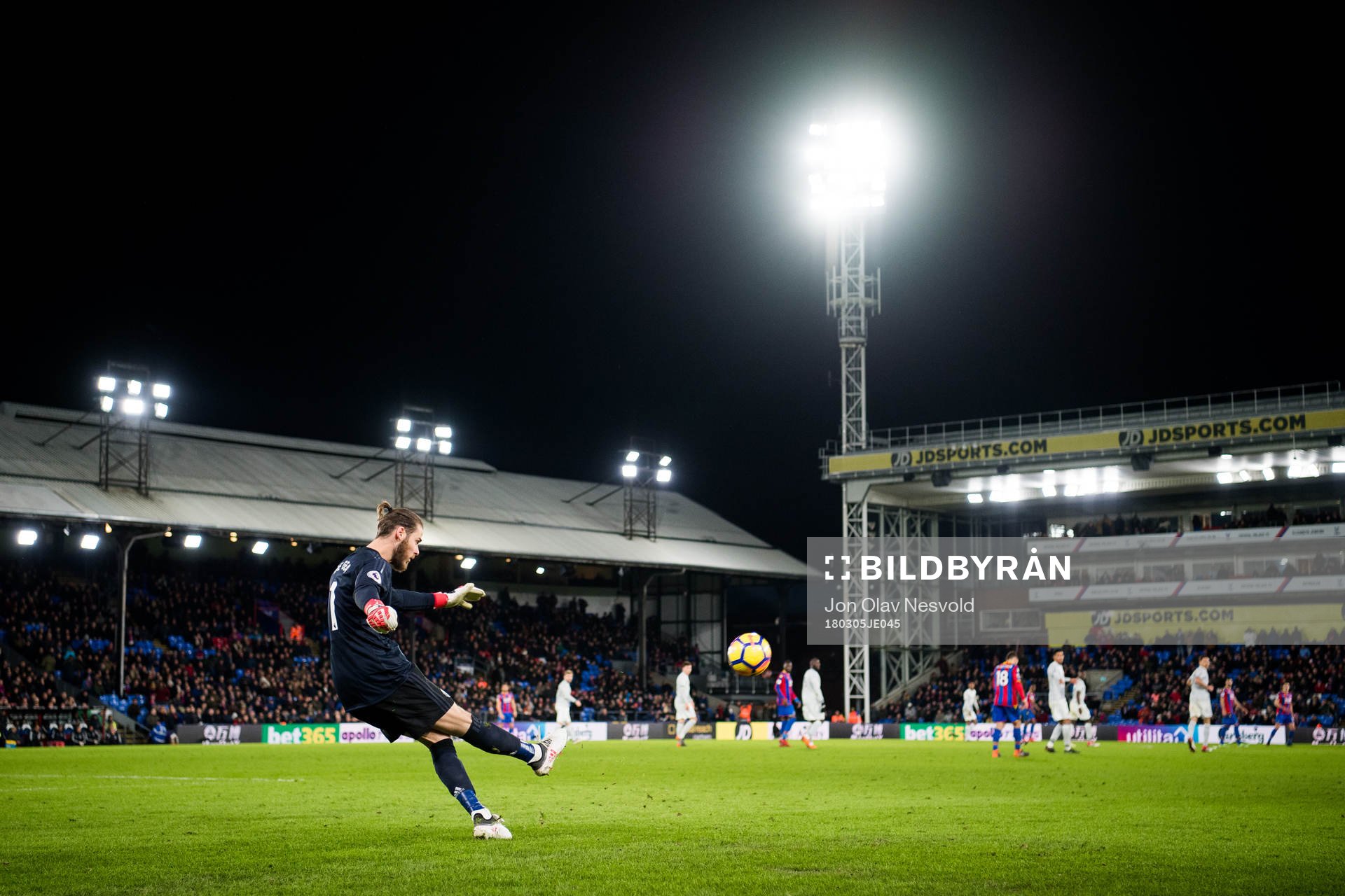 Goalkeeper David de Gea of Manchester United during the Premier League match between Crystal Palace and Manchester United on March 5, 2018 in London.