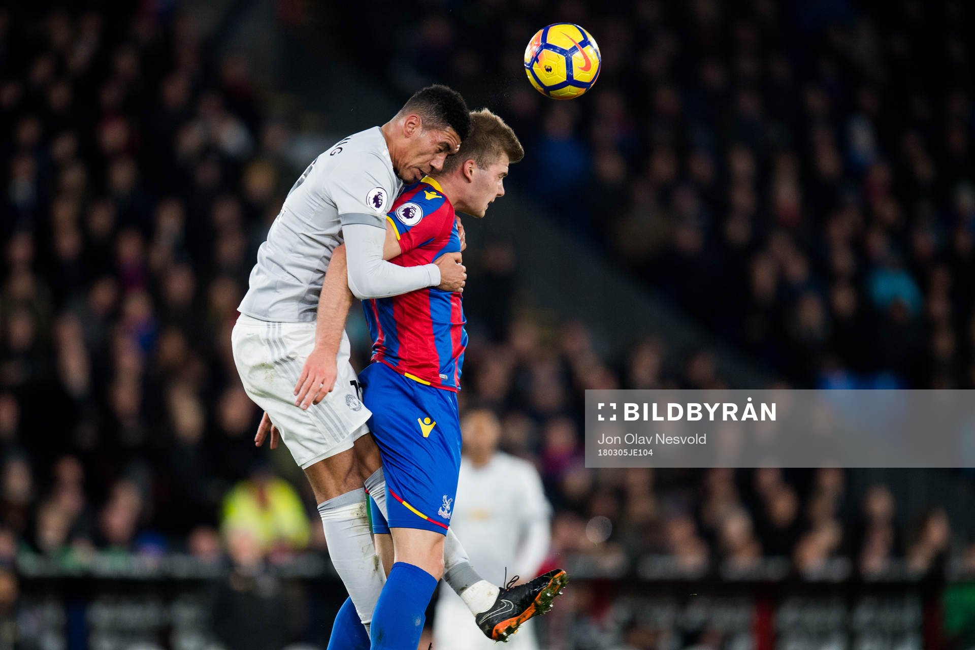 Chris Smalling of Manchester United and Alexander Sørloth