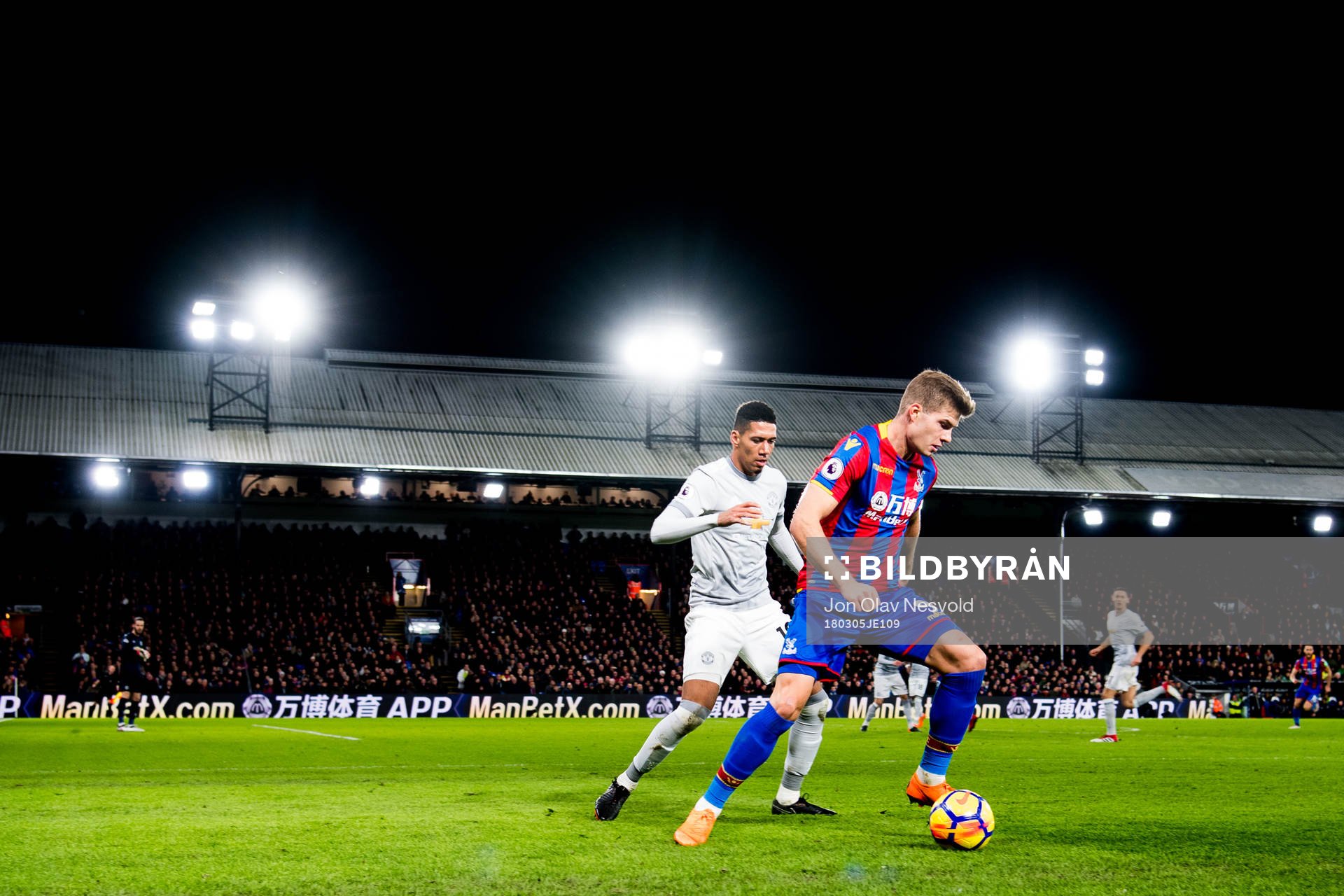 Chris Smalling of Manchester United and Alexander Sørloth