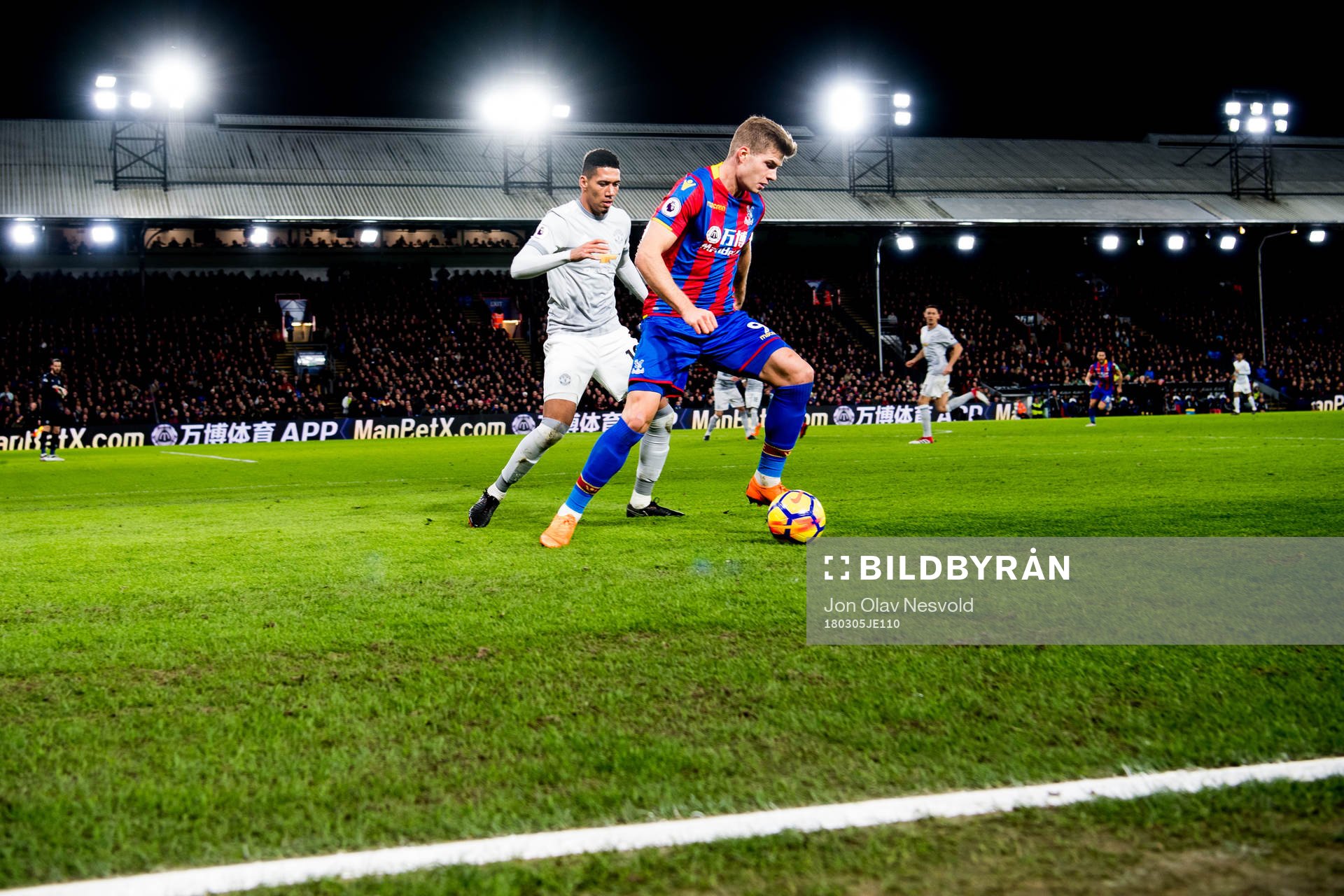 Chris Smalling of Manchester United and Alexander Sørloth