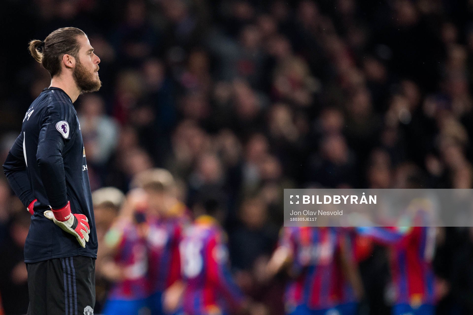 Goalkeeper David de Gea of Manchester United looks dejected