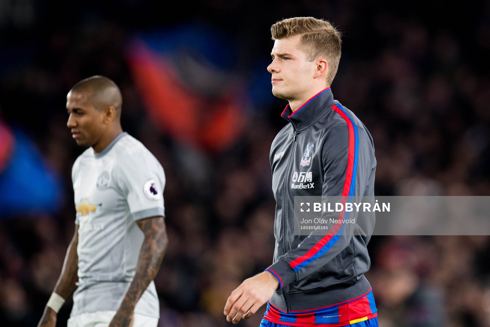 Alexander Sørloth of Crystal Palace enters the pitch