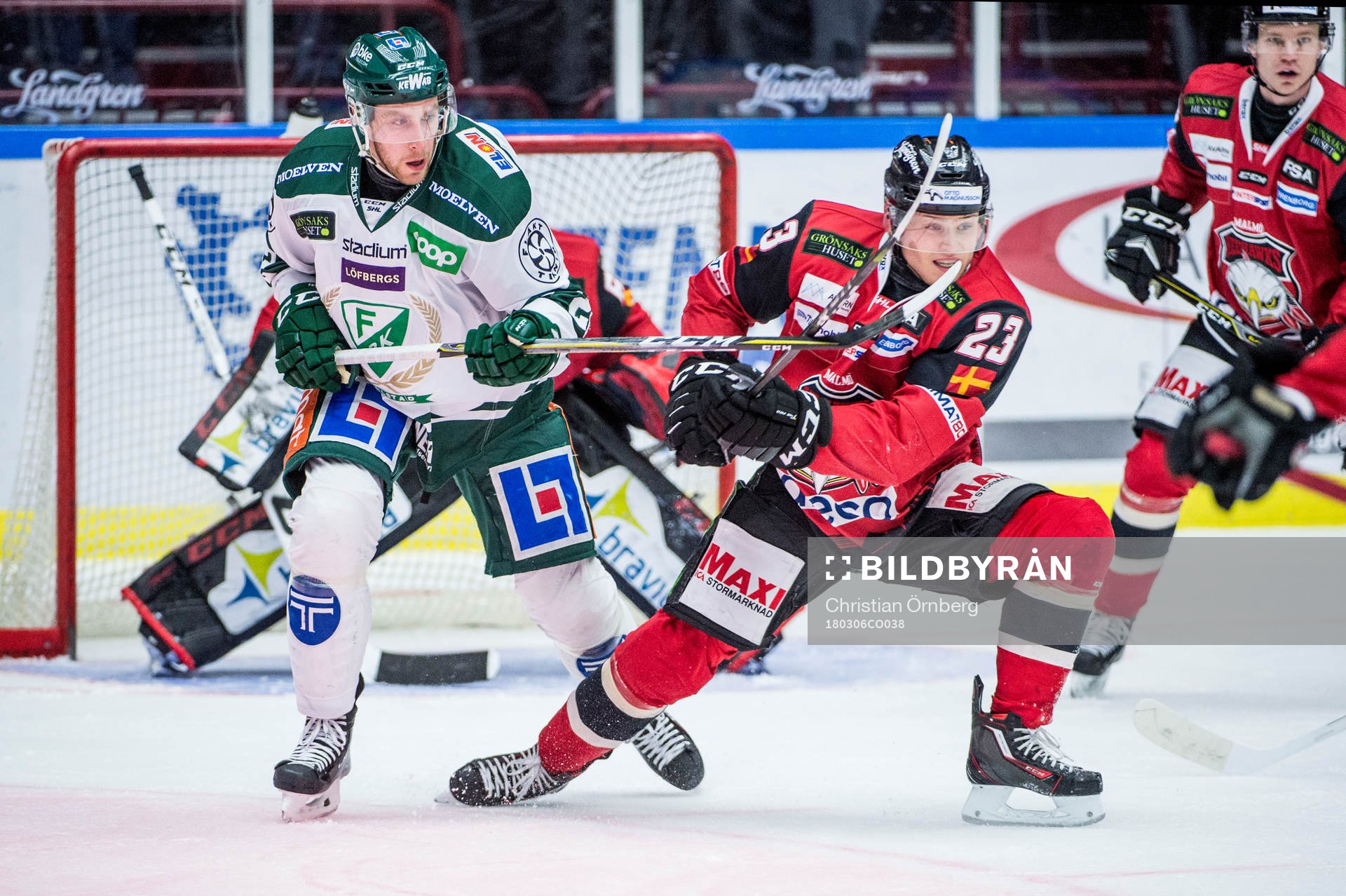 Färjestads Per Åslund mot Malmö Redhawks Christoffer