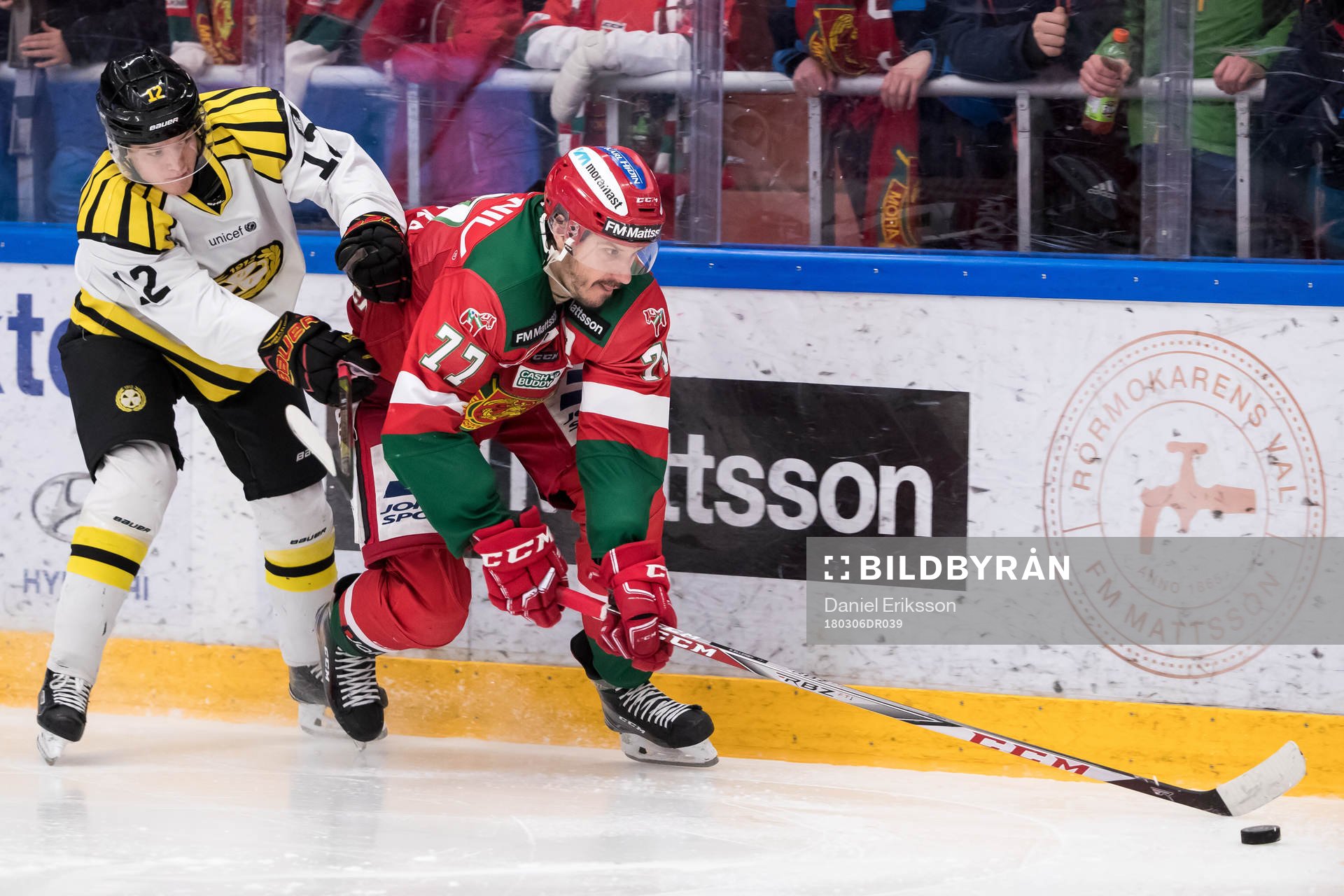 Brynäs Samuel Asklöf och Moras Keaton Ellerby  i