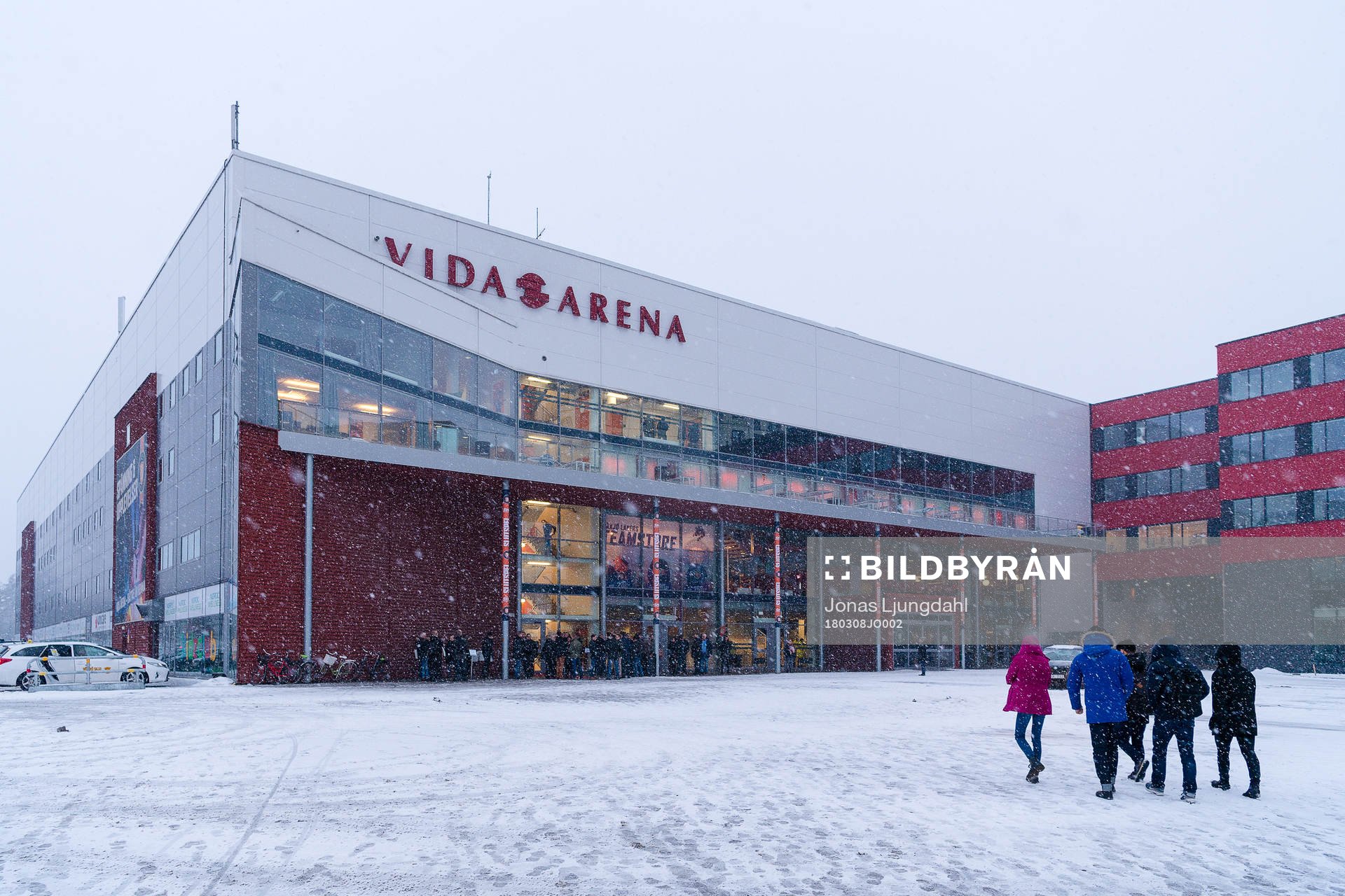 Generell exteriör vy på Vida arena före ishockeymatchen