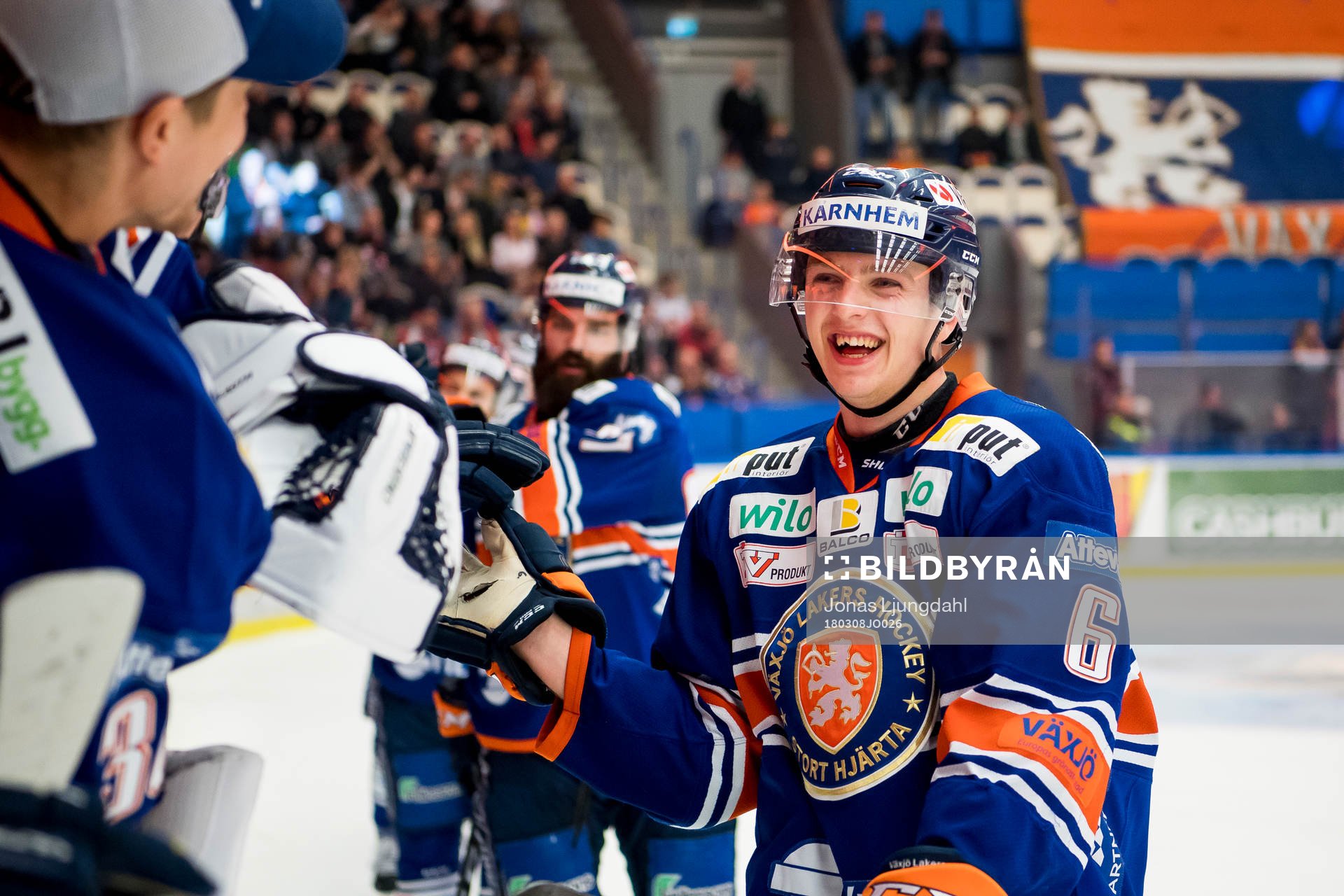 Växjös Linus Högberg jublar