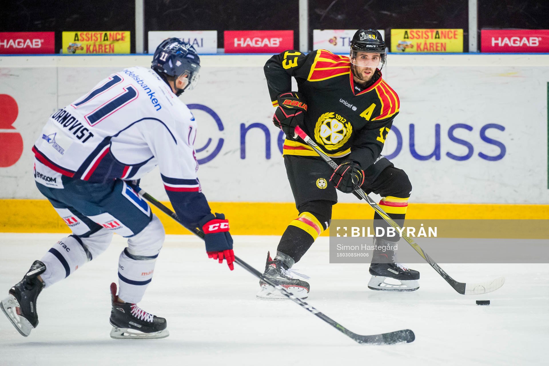 Linköpings Mark Zengerle och Brynäs Ryan Gunderson