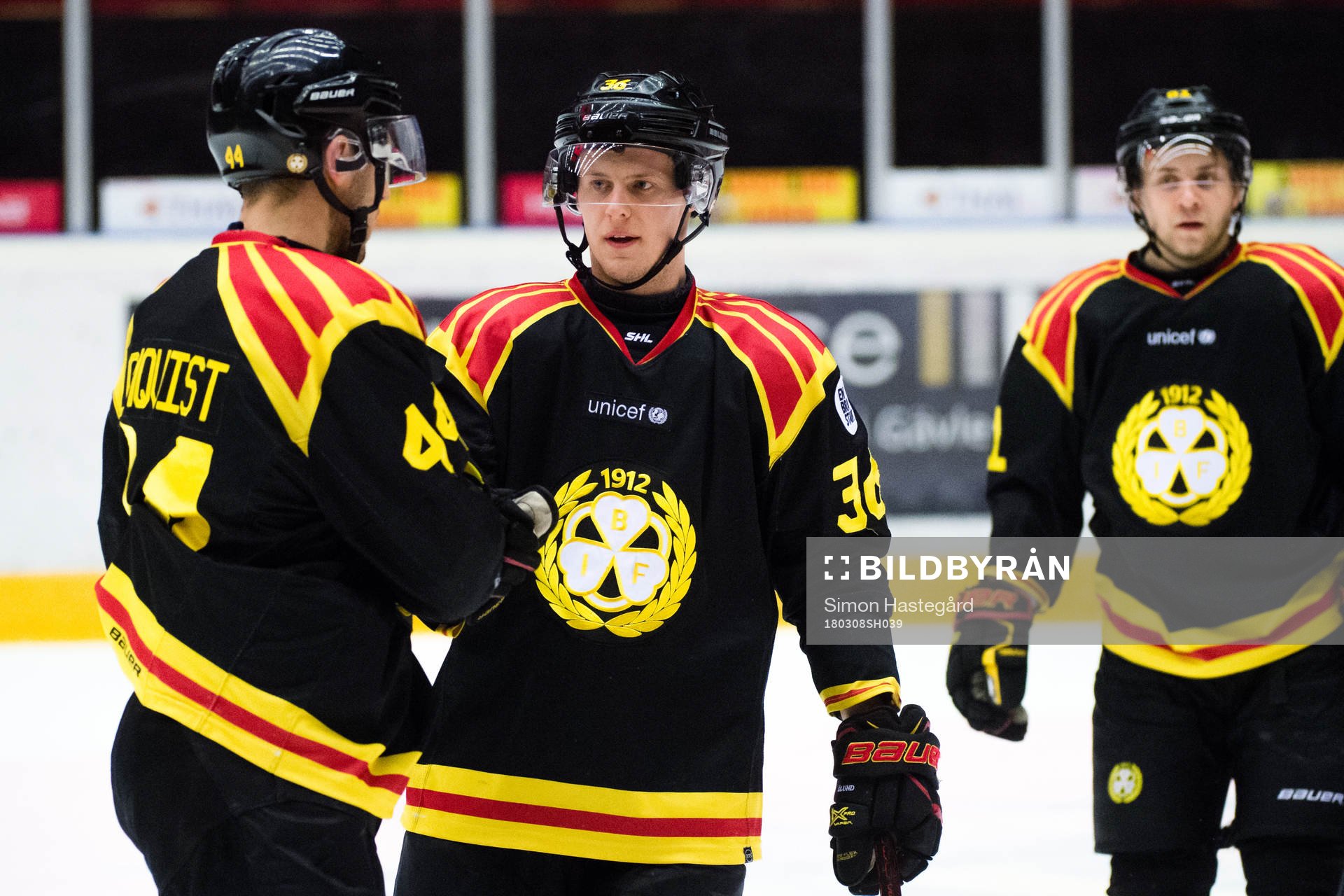 Brynäs Jacob Blomqvist jublar med Linus Ölund och Juuso