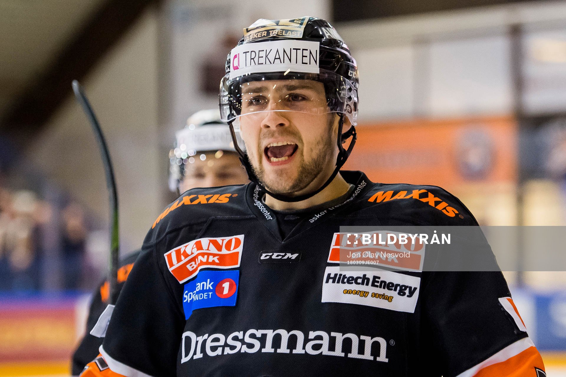 Endre Medby of Frisk Asker celebrates with his teammates