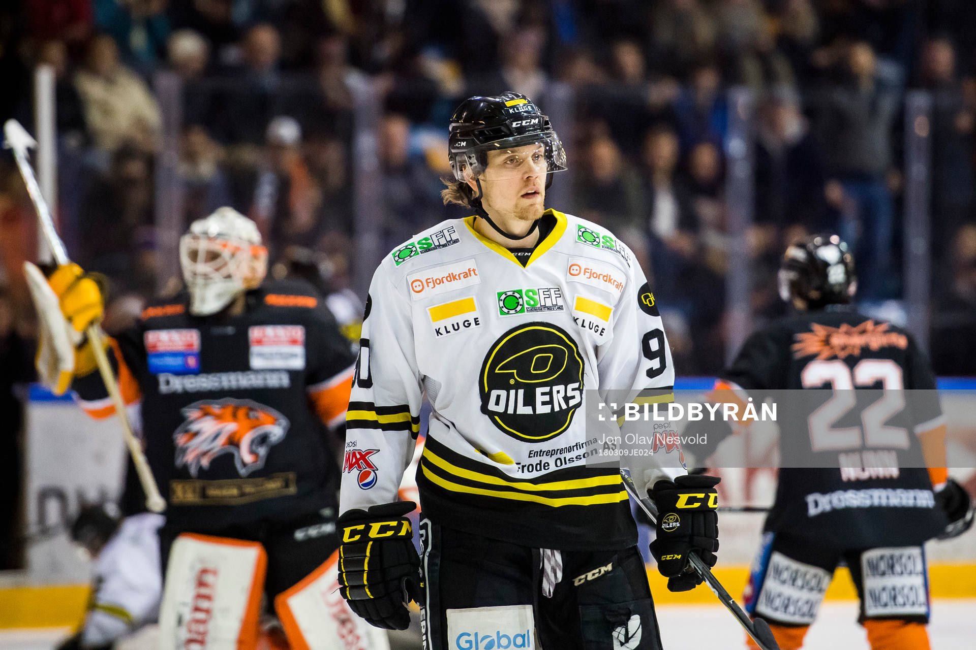 Jonas Djupvik Løvlie of Stavanger Oilers looks dejected