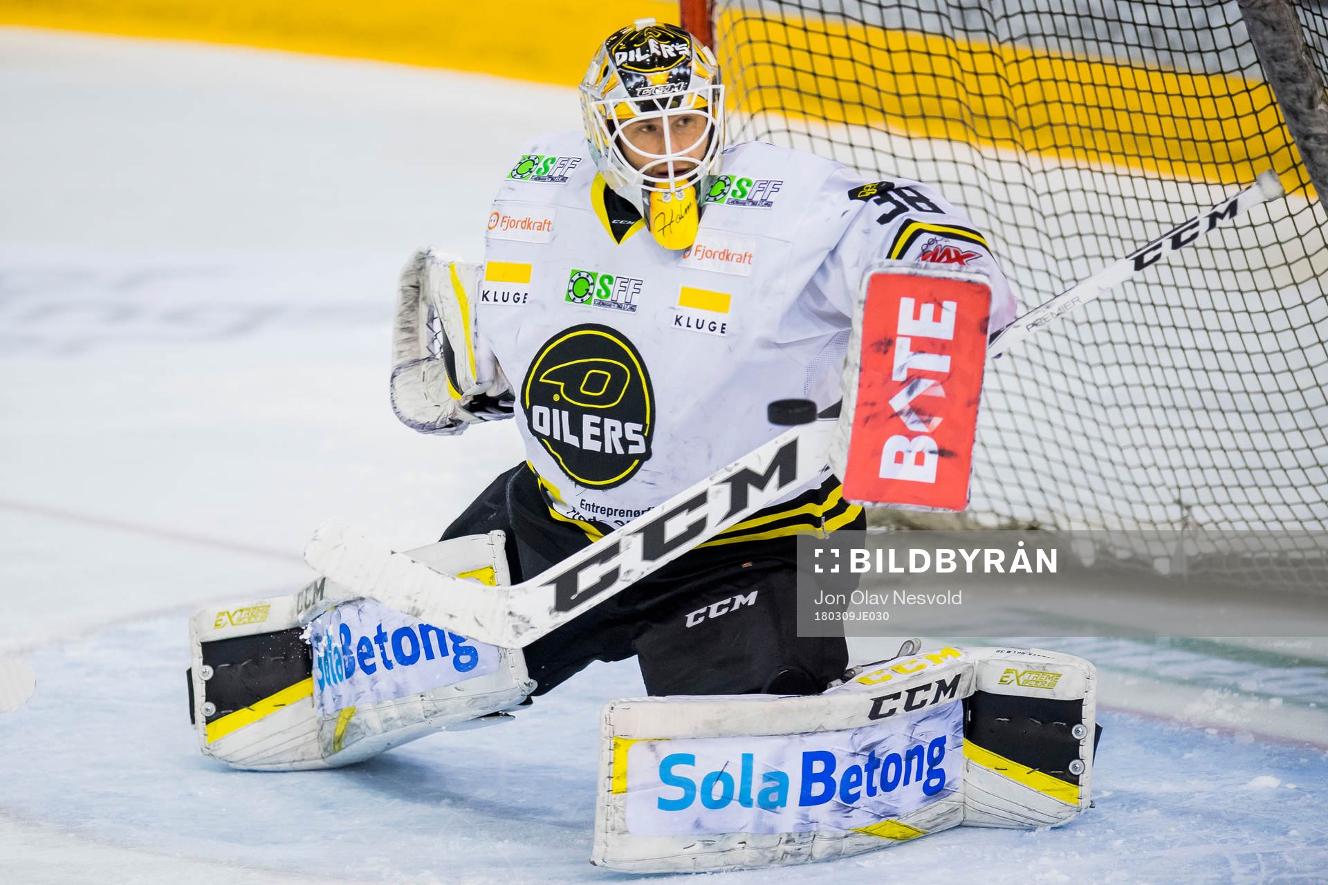 Goaltender Henrik Holm of Stavanger Oilers