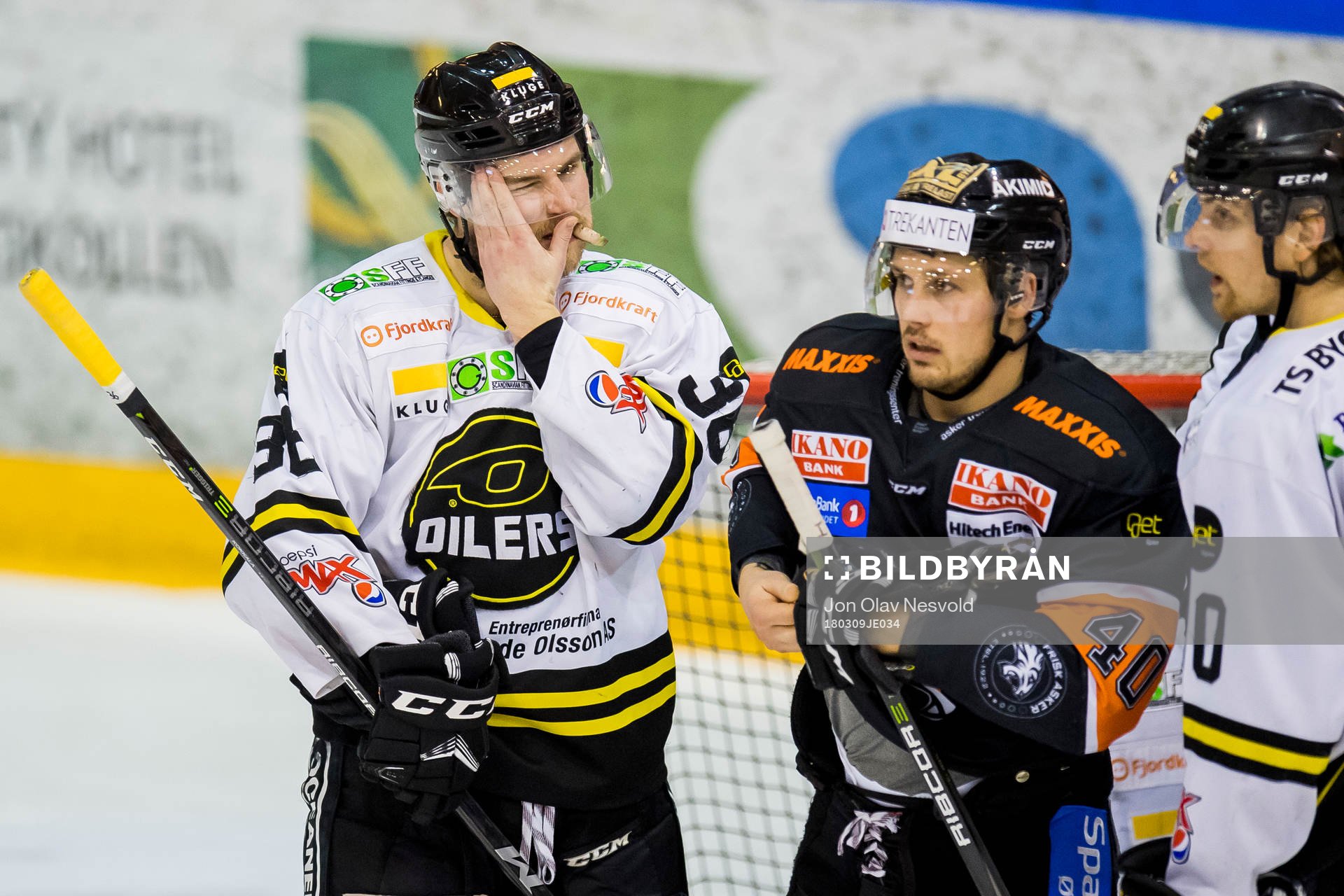 Lassi Kokkala of Stavanger Oilersand Fredrik Lystad