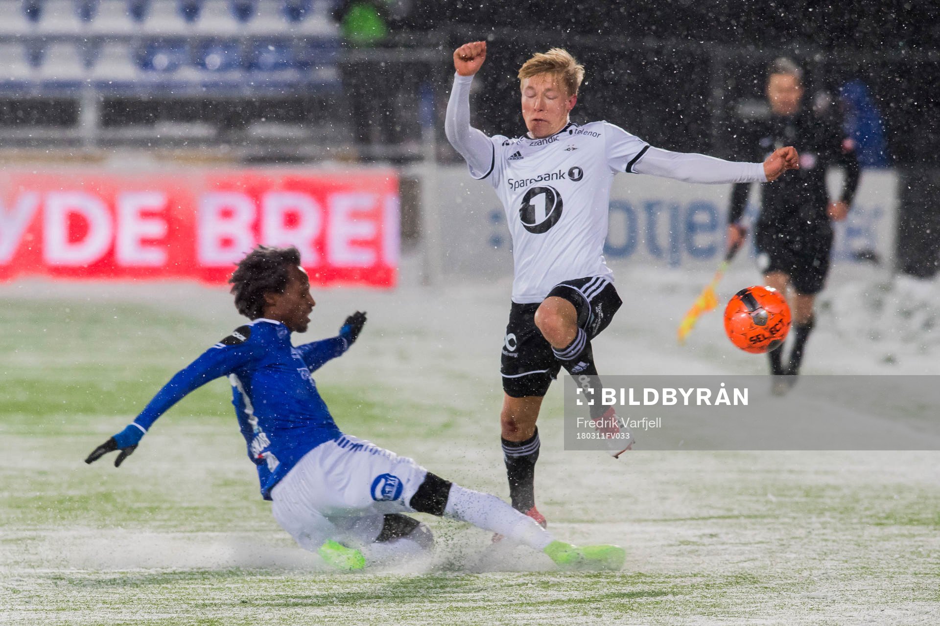 Amin Askar of Sarpsborg 08 and Birger Meling of Rosenborg