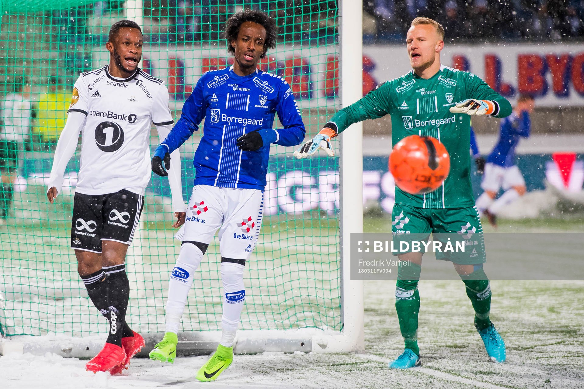 Samuel Adegbenro of Rosenborg, Amin Askar and Goalkeeper