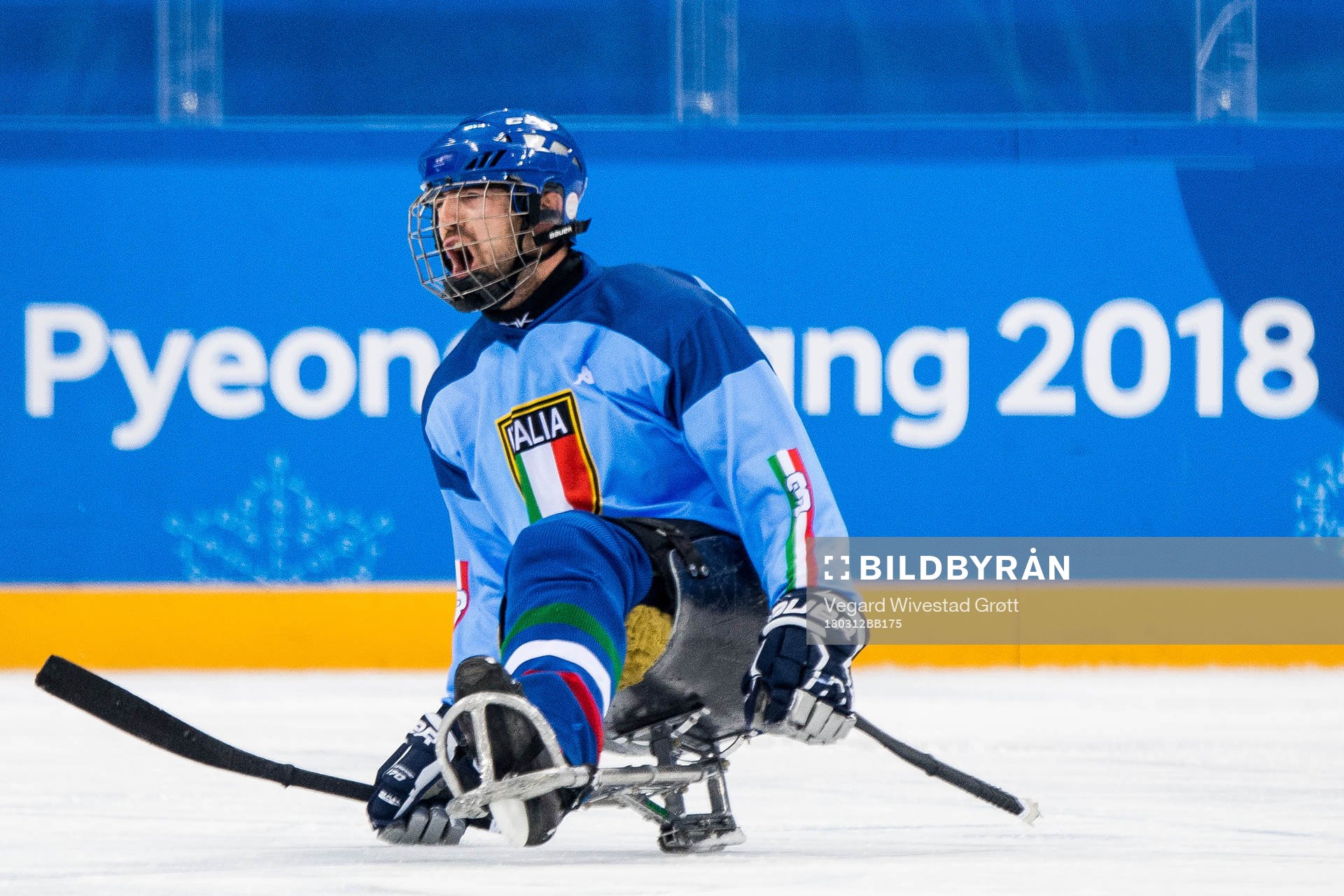Gianluigi Rosa of Italy celebrates scoring 2-0