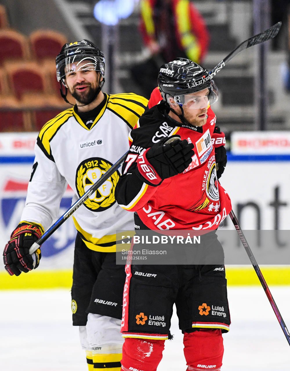 Brynäs Johan Alcén och Luleås Patrick Cehlin