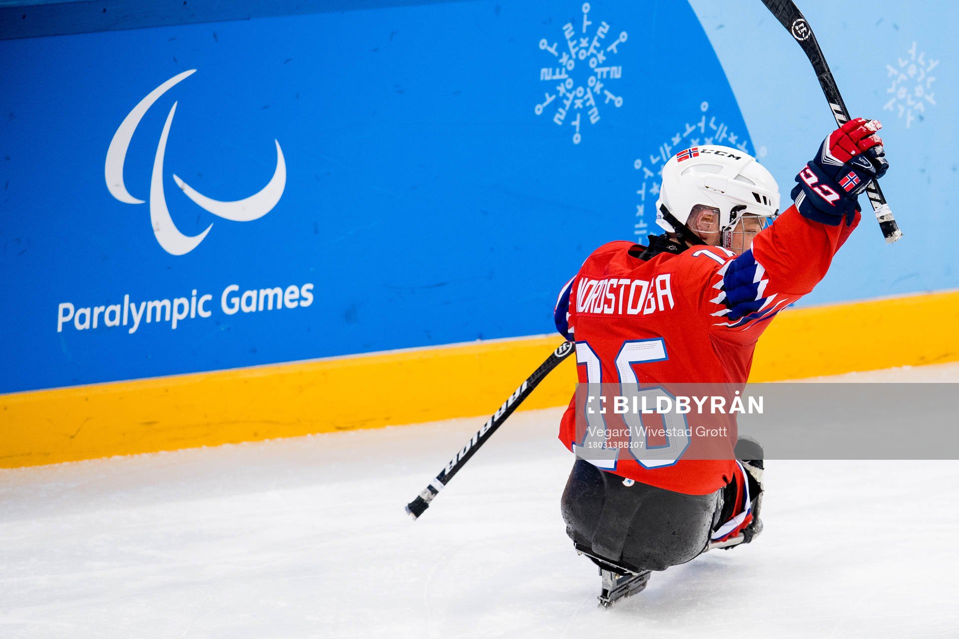 Knut André Nordstoga of Norway celebrates scoring 1-0