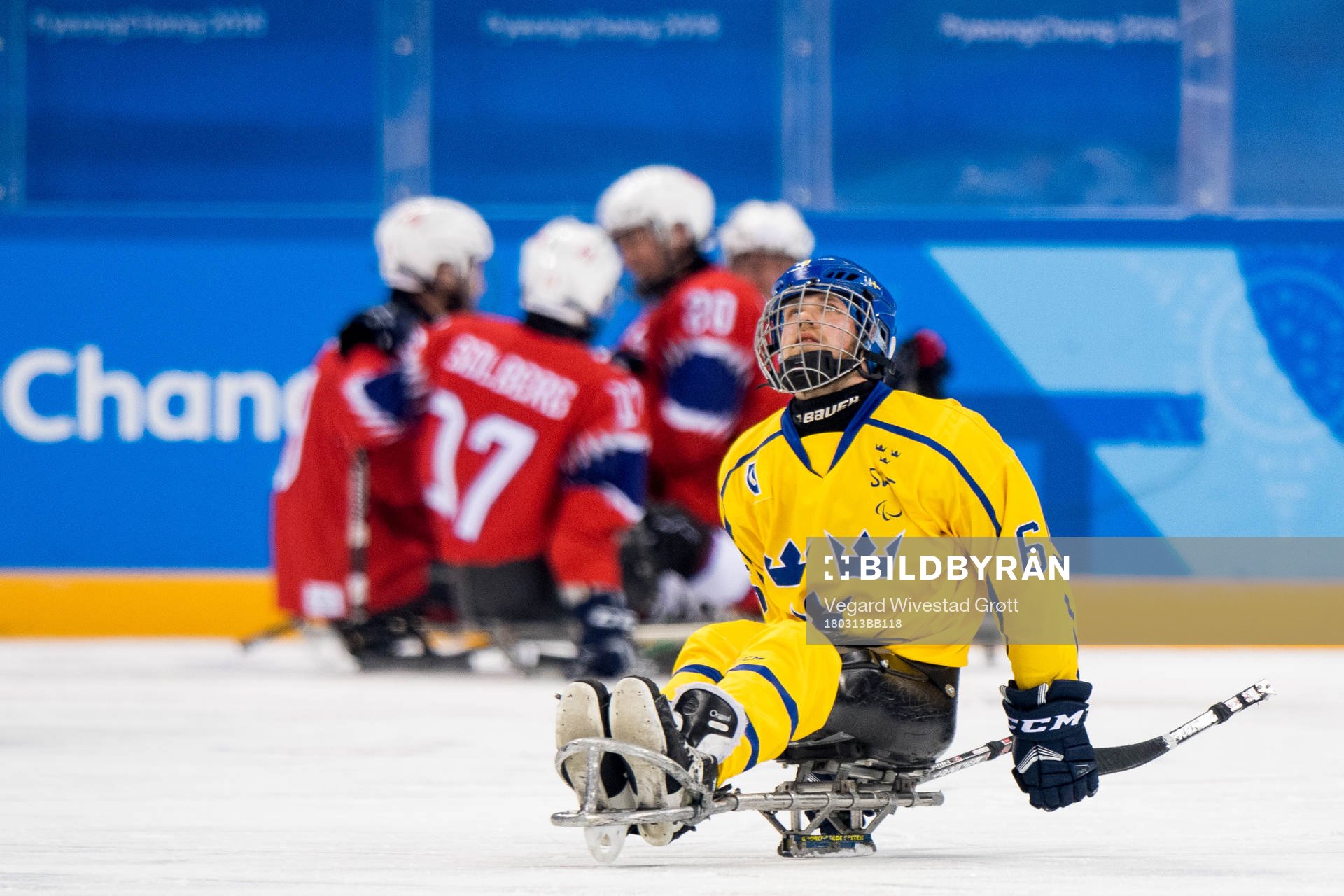 Peter Nilsson of Sweden looks dejected