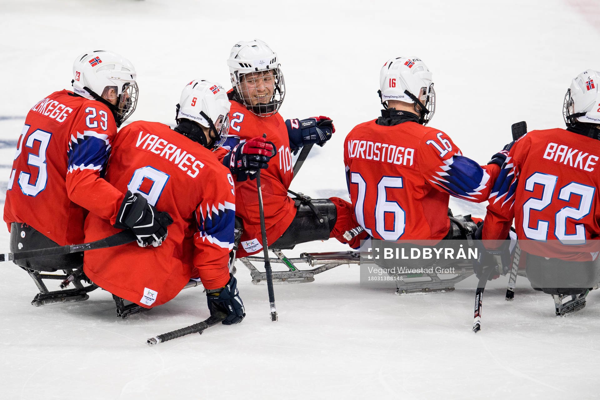 Magnus Bøgle of Norway celebrates with teammates