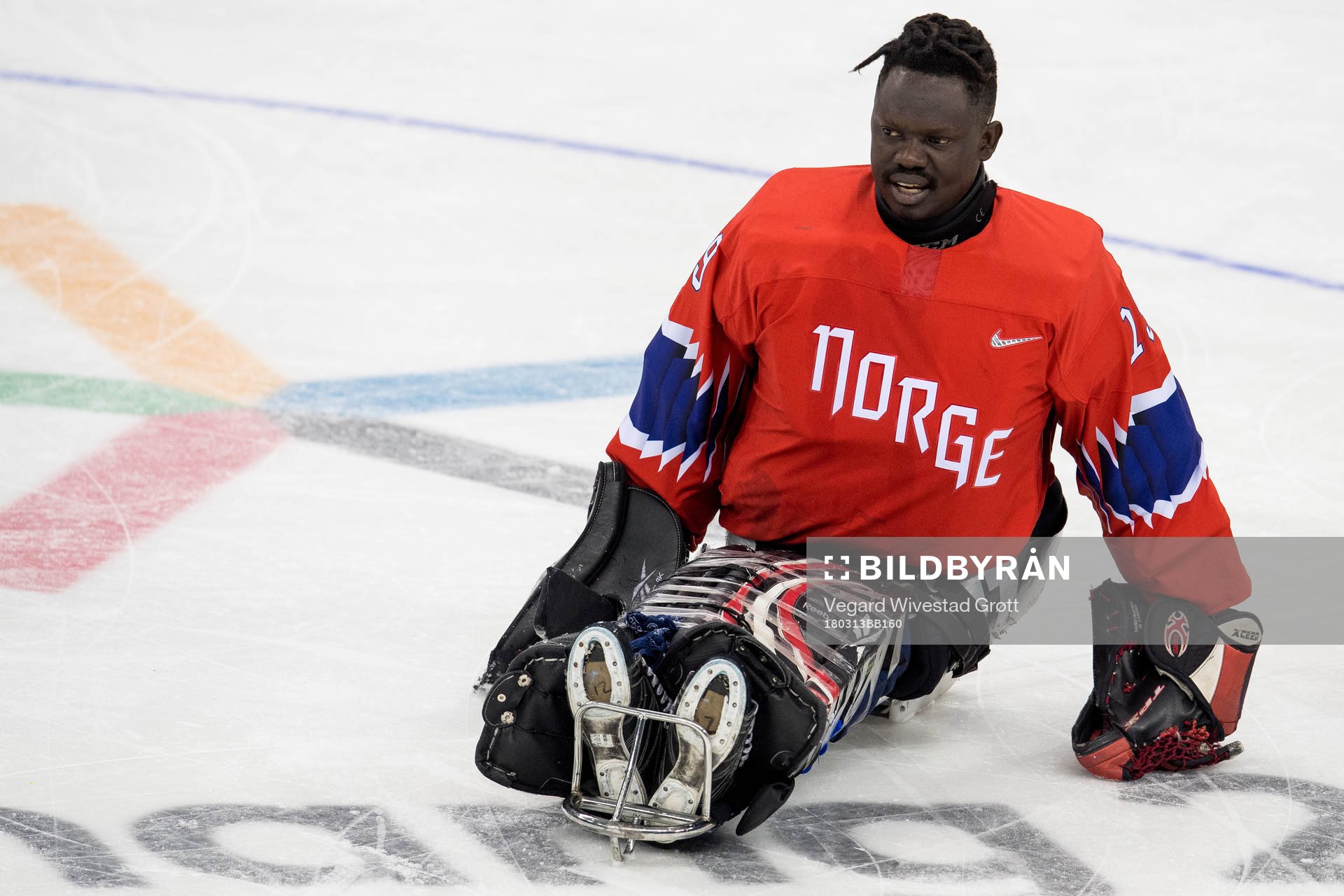 Goaltender Kissinger Deng of Norway
