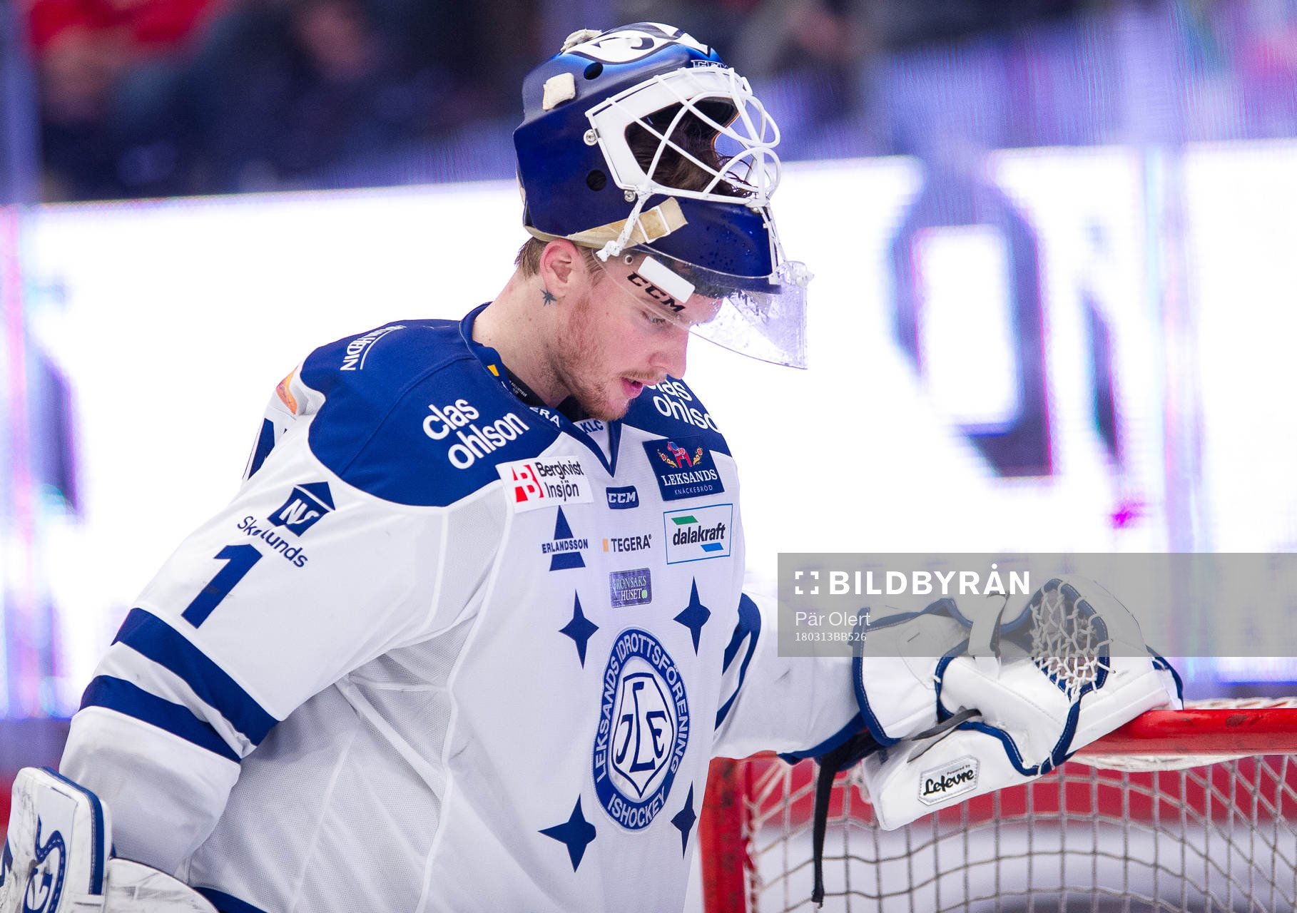 Leksands målvakt Tex Williamsson deppar