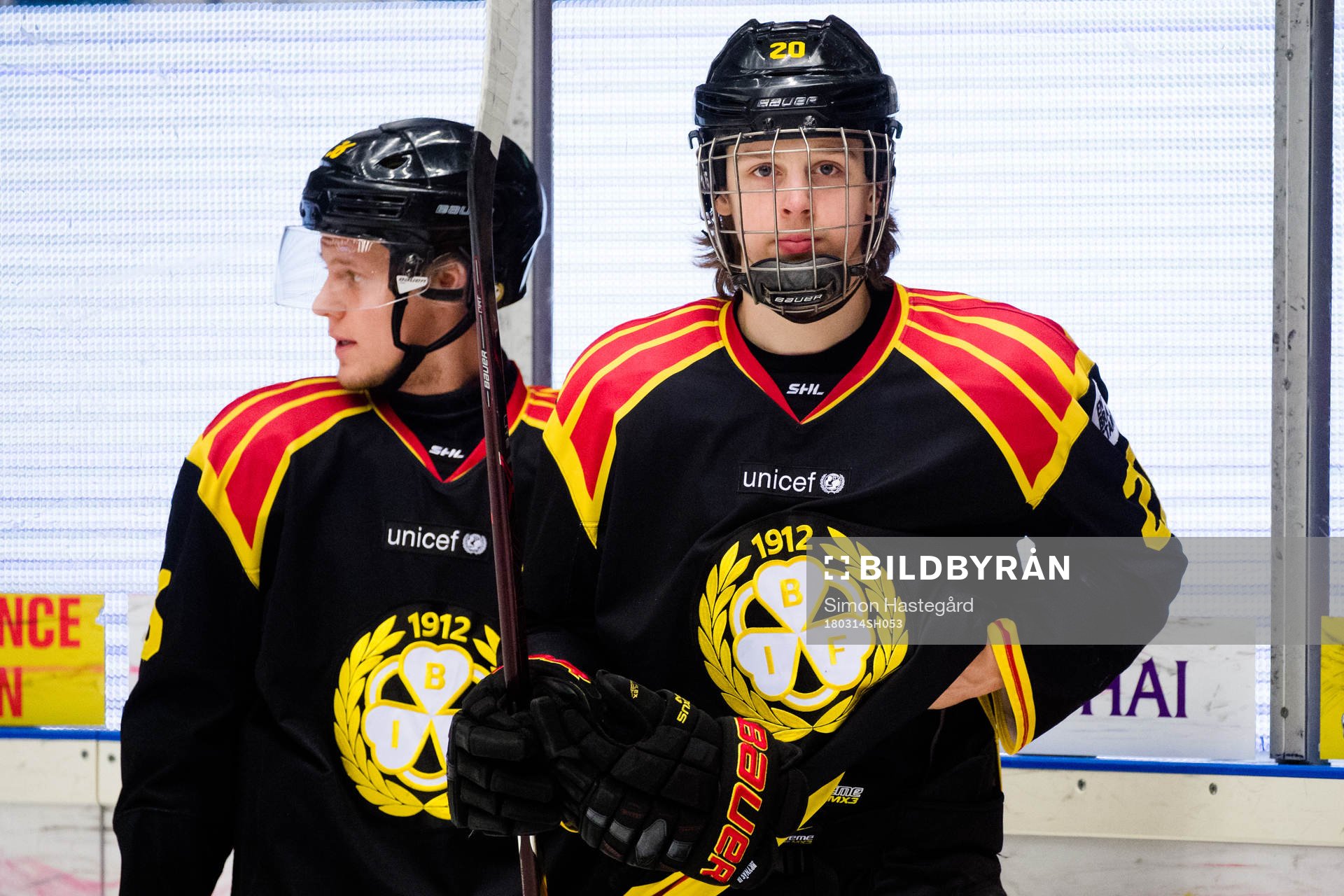 Brynäs Linus Ölund och Marcus Westfält före