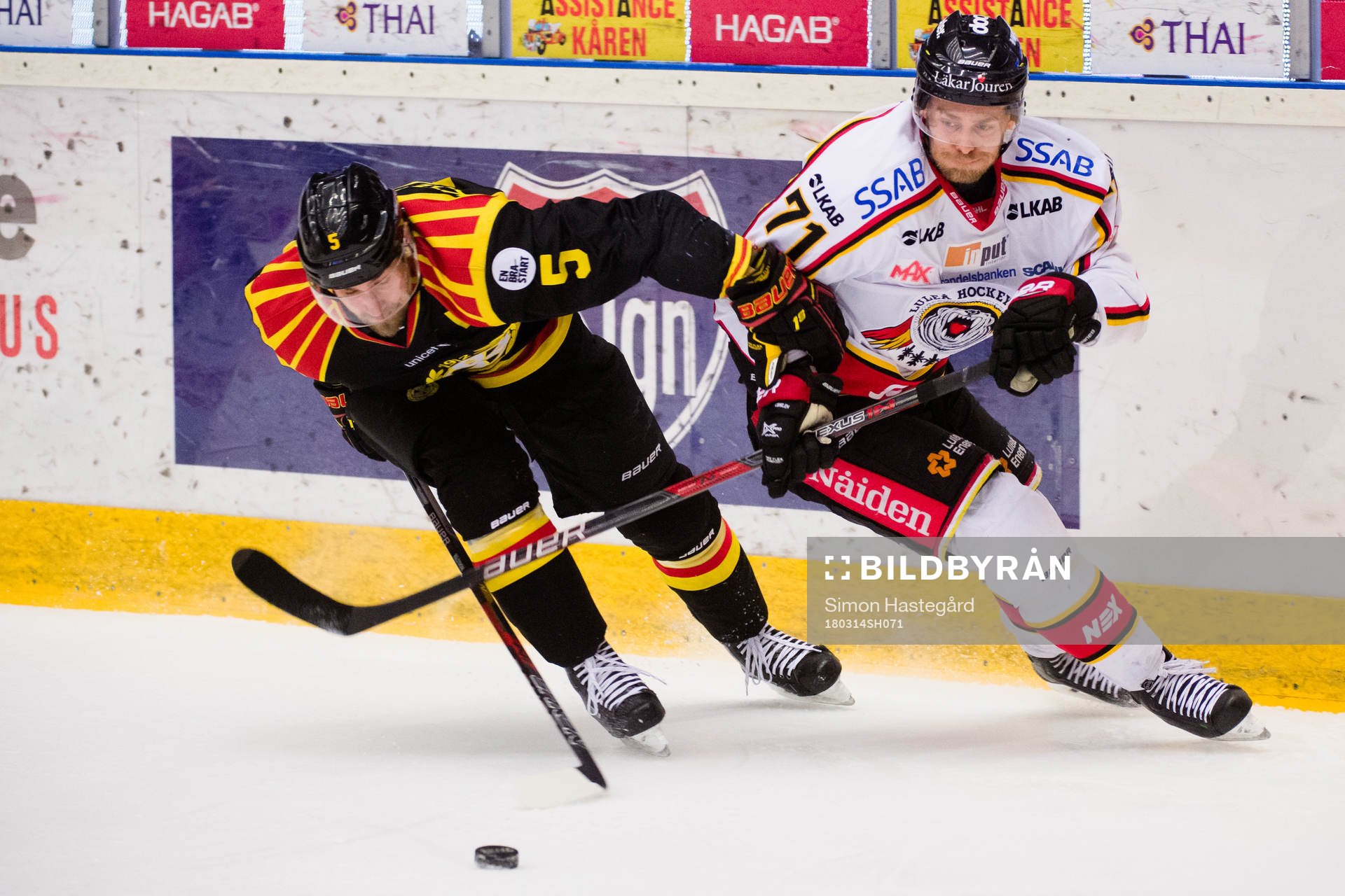 Brynäs Lukas Kilström och Luleås Patrick Cehlin