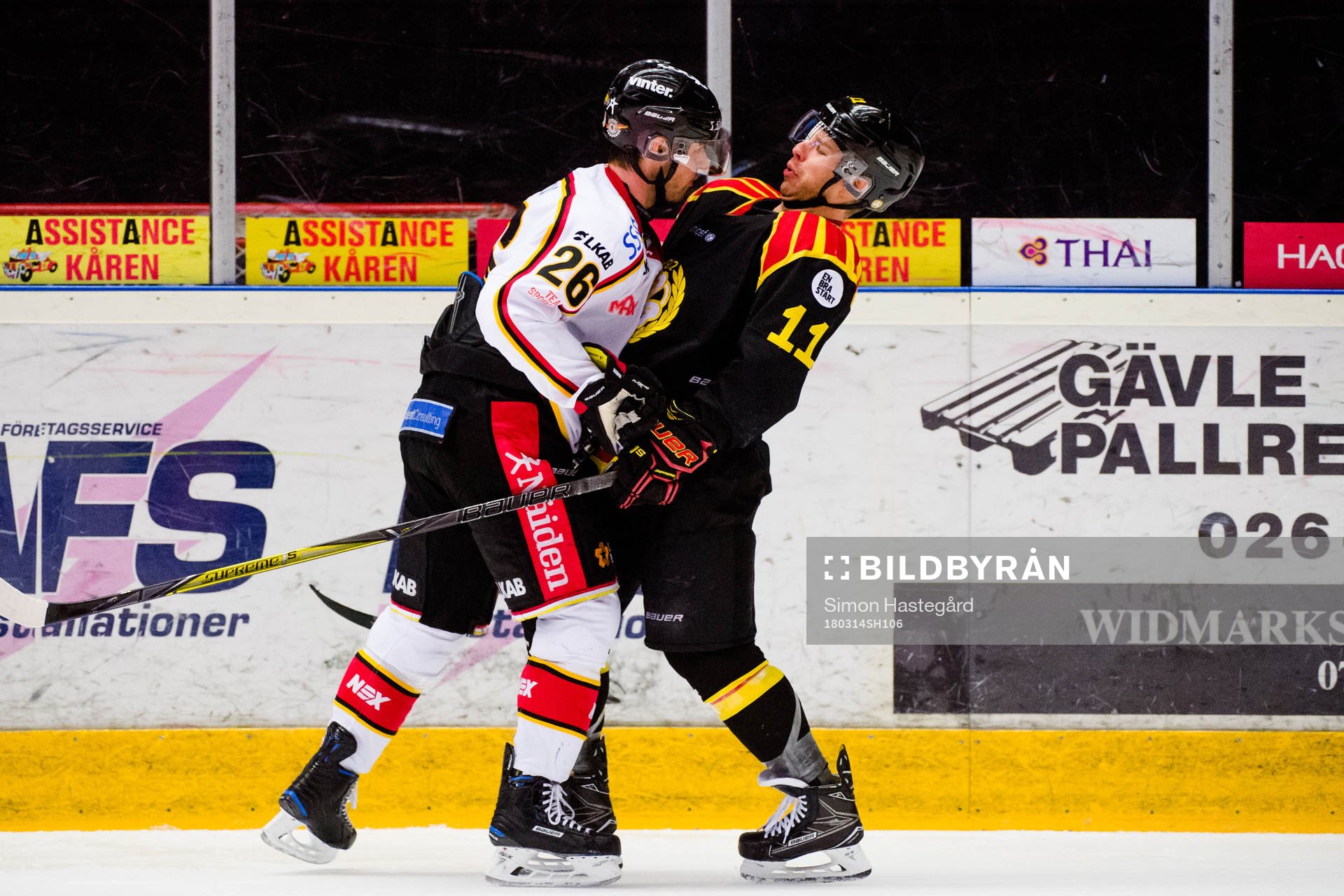 Luleås Joey Hishon och Brynäs Kevin Clark