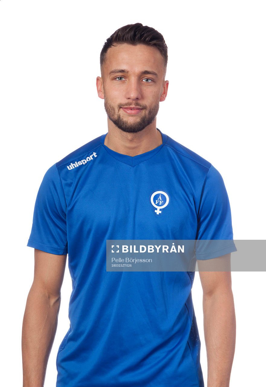 Åtvidabergs Dardan Mustafa poserar för ett porträtt den 15 mars 2018 i Åtvidaberg.